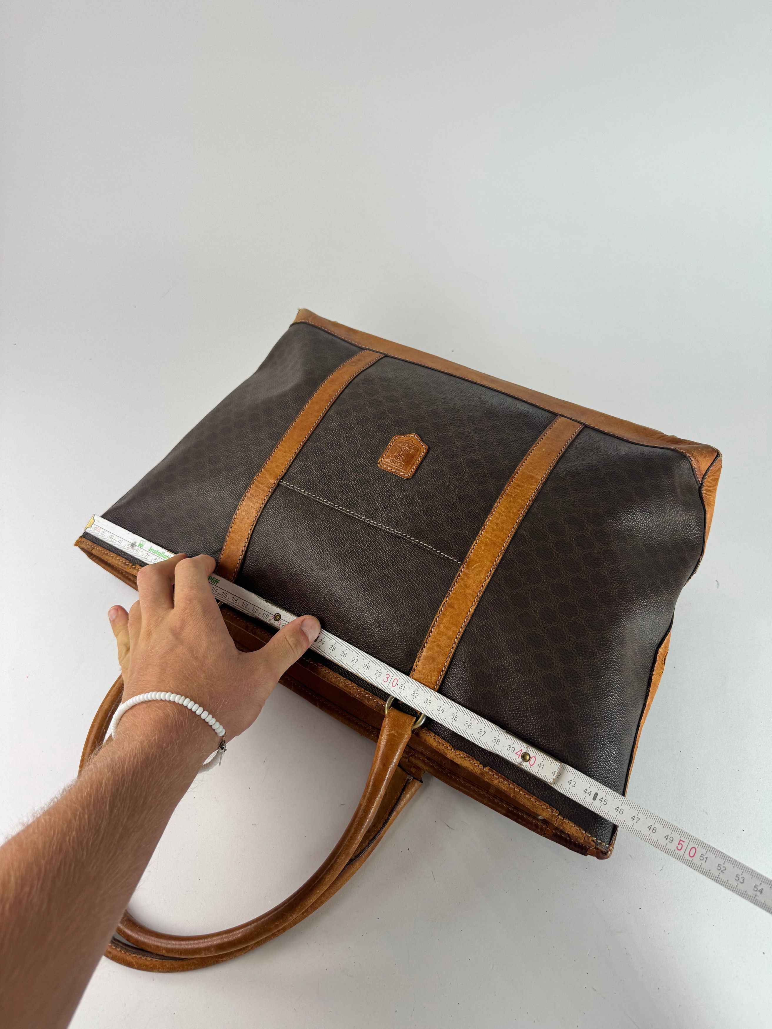 Celine Vintage Paris Triomphe Monogram Leather Bag brown Size ONE SIZE - 12 Thumbnail