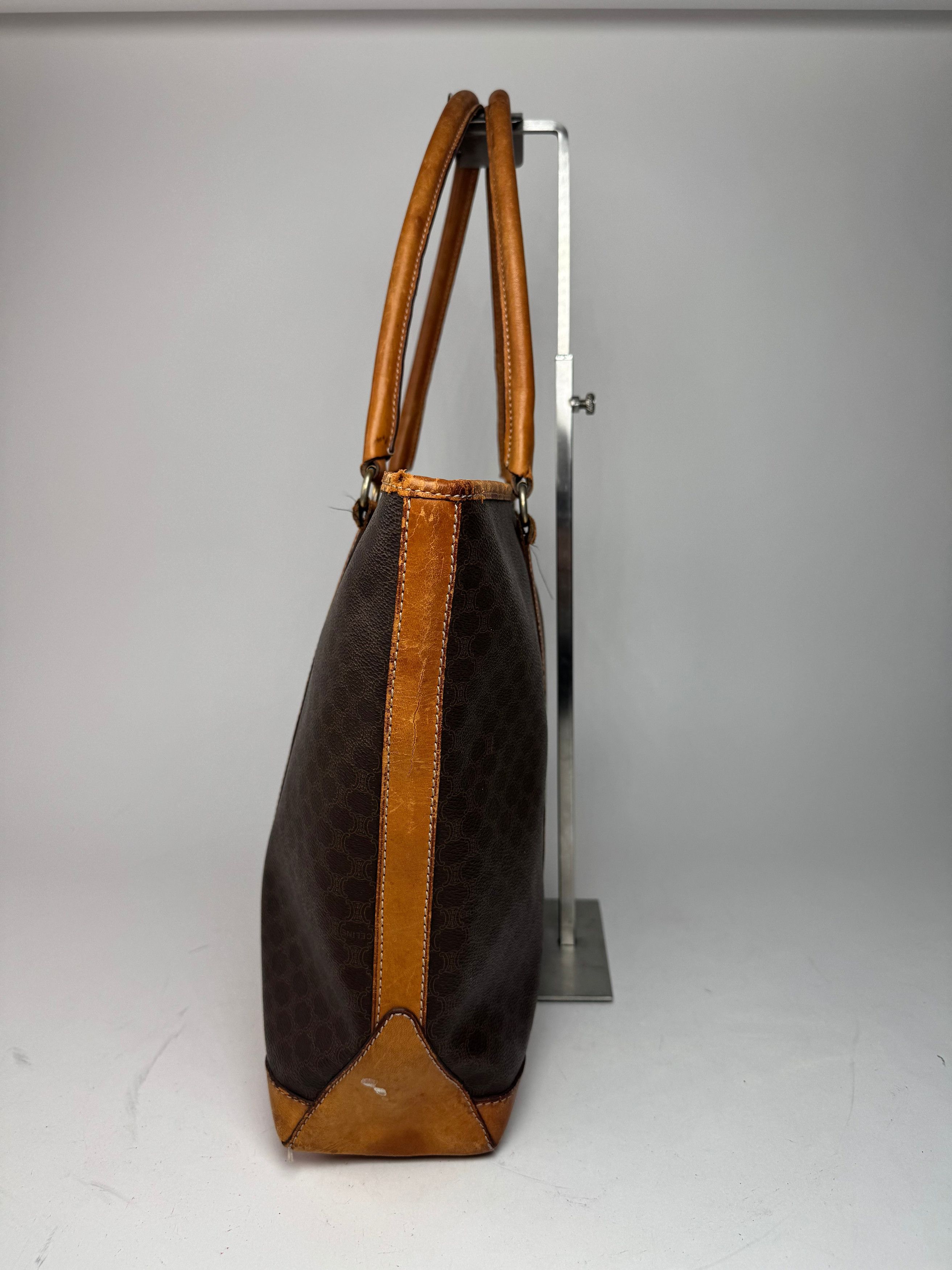 Celine Vintage Paris Triomphe Monogram Leather Bag brown Size ONE SIZE - 6 Thumbnail