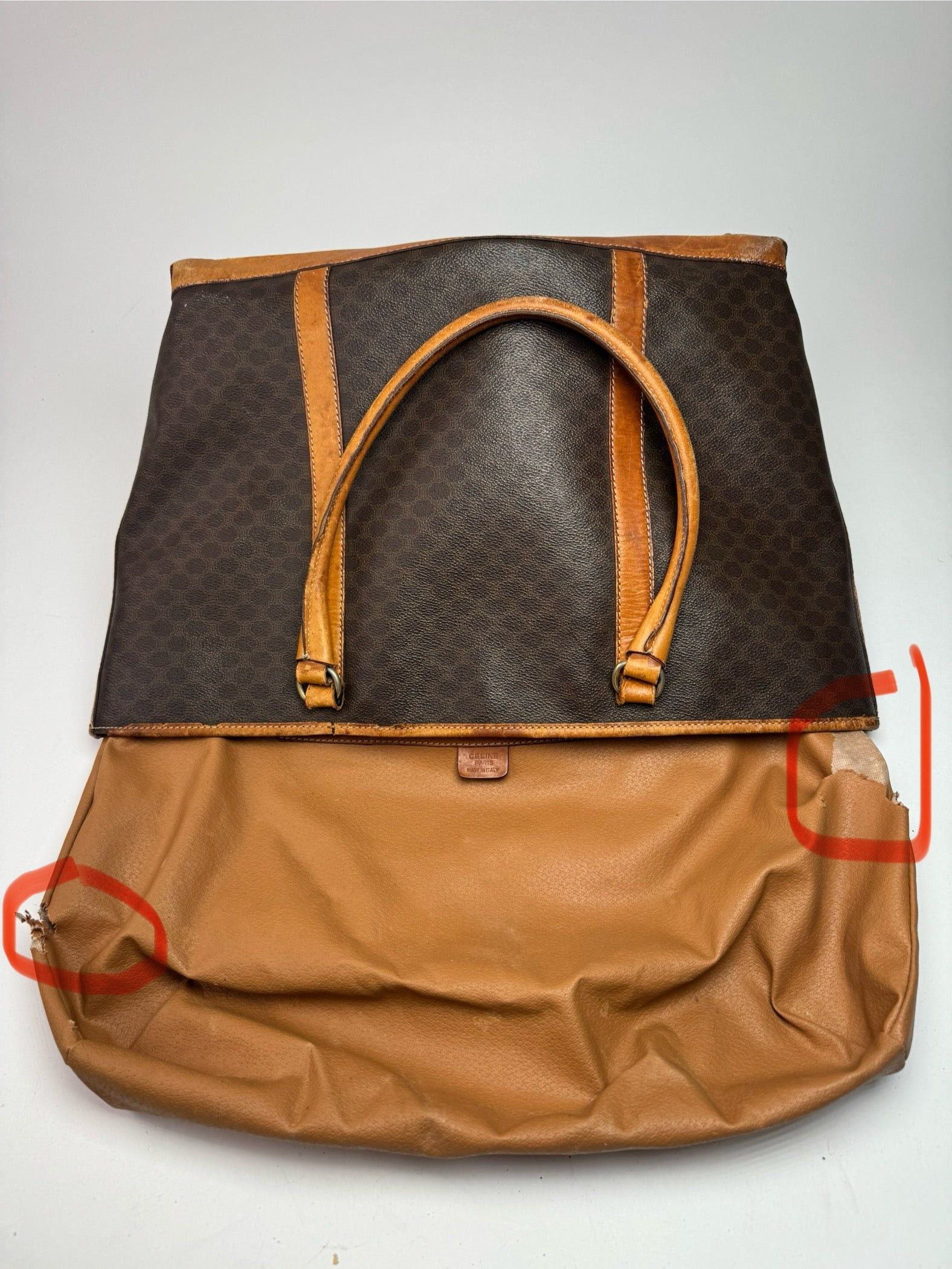 Celine Vintage Paris Triomphe Monogram Leather Bag brown Size ONE SIZE - 3 Thumbnail