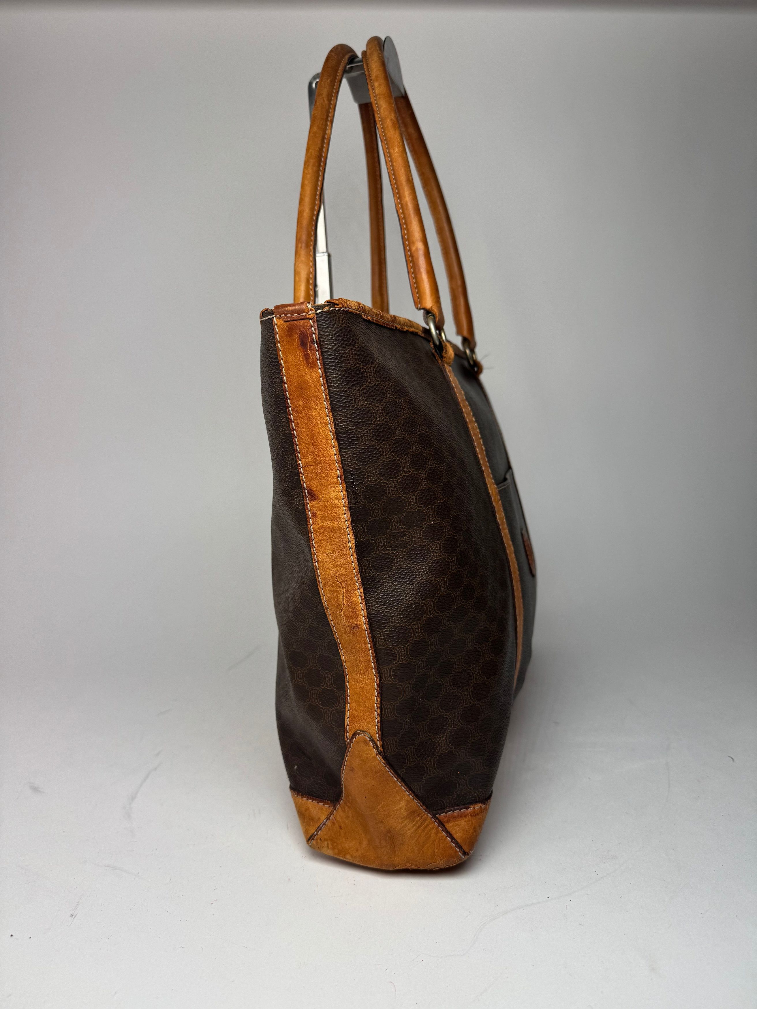 Celine Vintage Paris Triomphe Monogram Leather Bag brown Size ONE SIZE - 8 Thumbnail