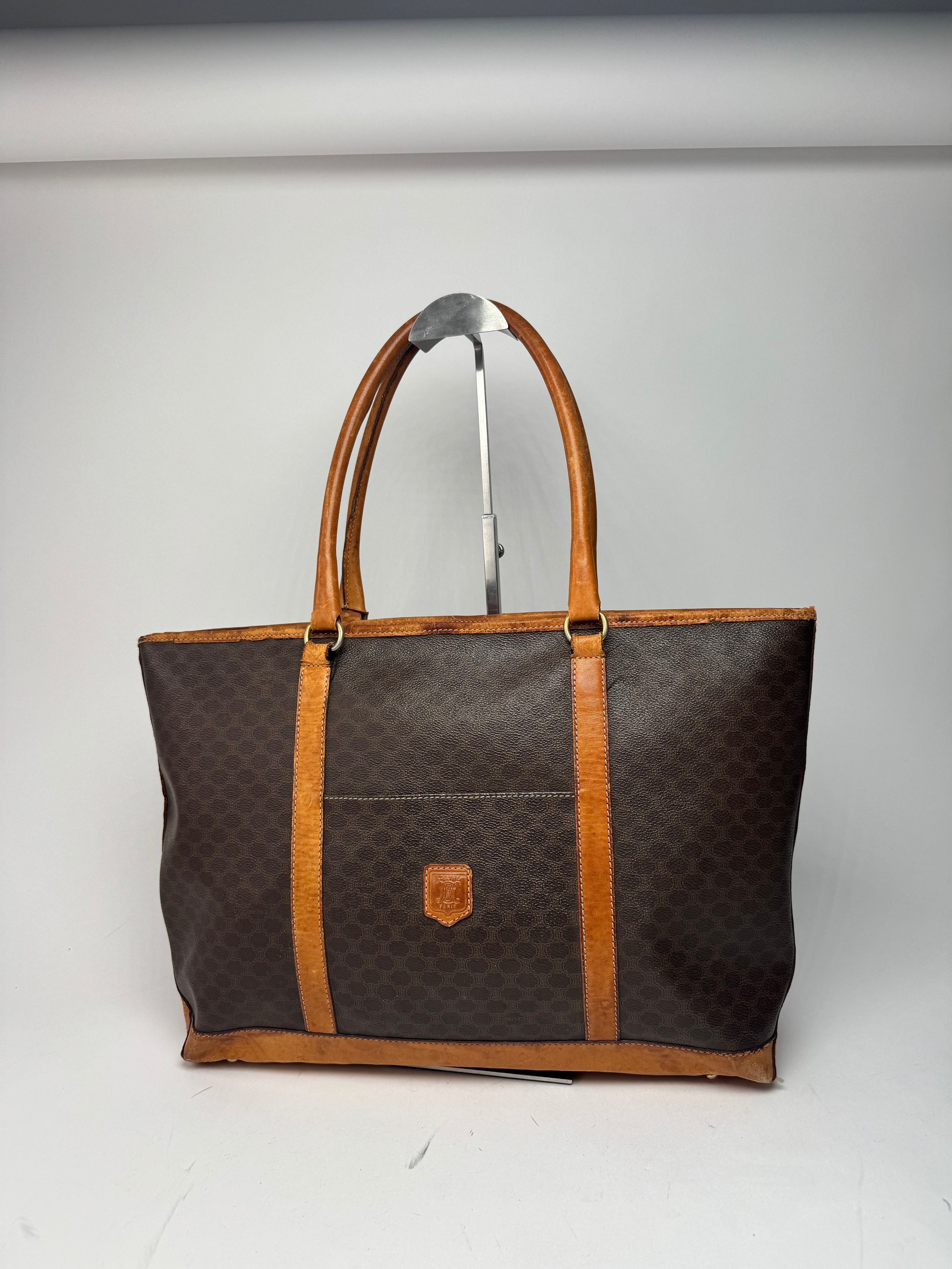 Celine Vintage Paris Triomphe Monogram Leather Bag brown Size ONE SIZE - 14 Thumbnail