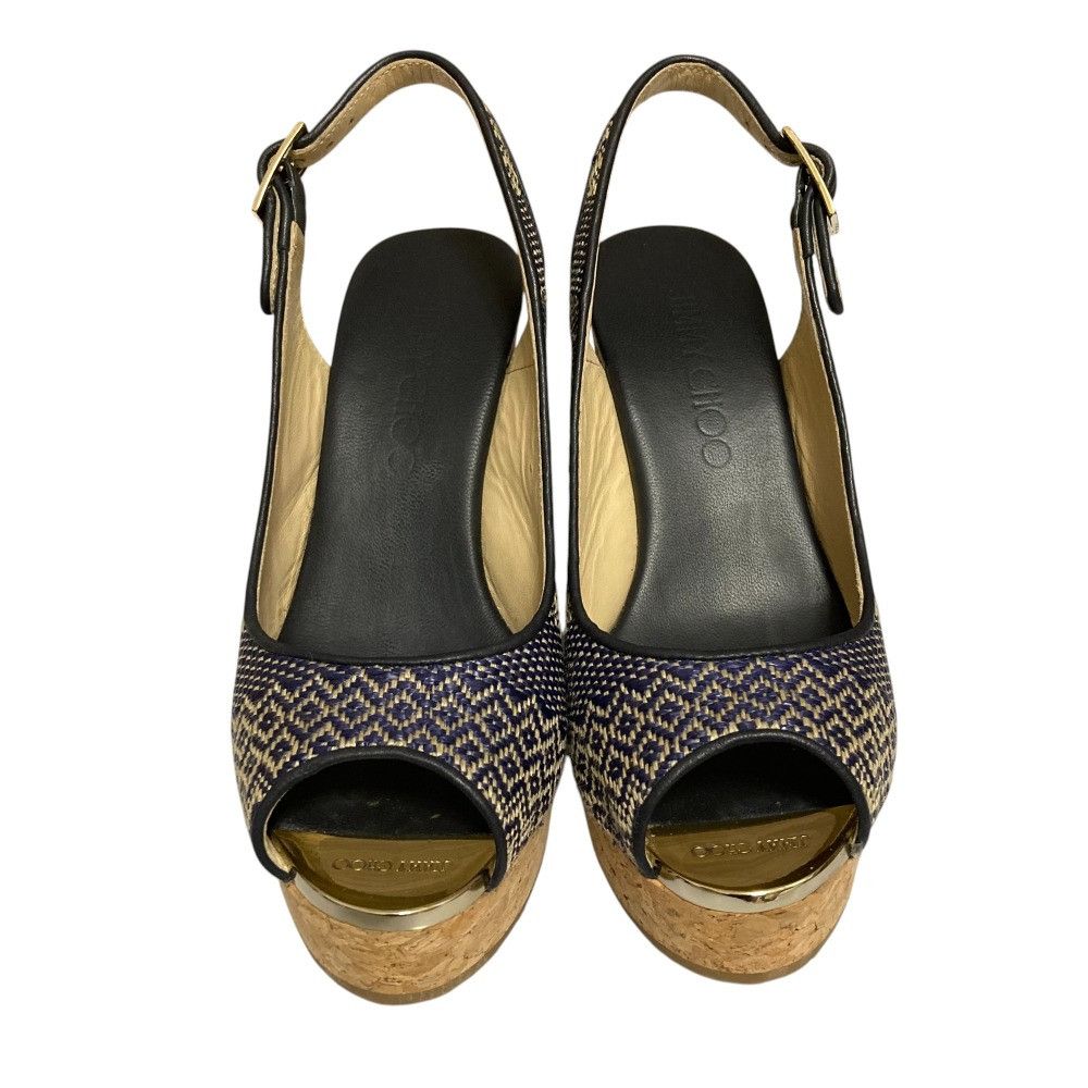 Jimmy Choo Jimmy Choo Jimmy Choo Wedge Open Toe Slingback Pumps Leather Shoes DUTY FREE for USA Size ONE SIZE - 2 Thumbnail