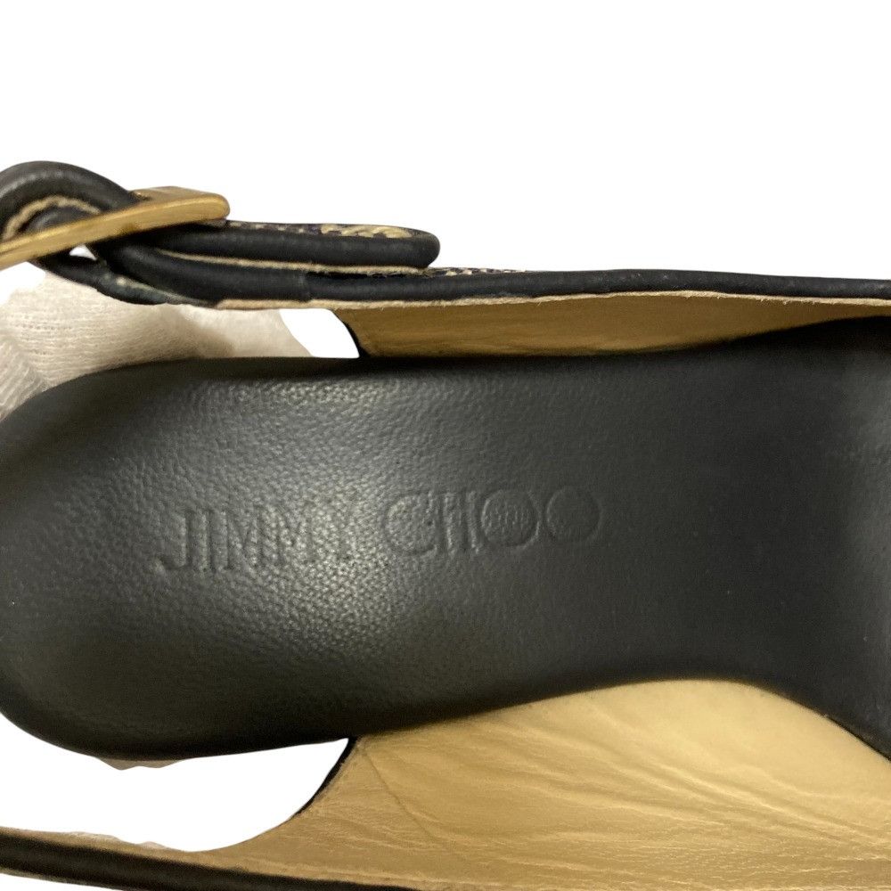 Jimmy Choo Jimmy Choo Jimmy Choo Wedge Open Toe Slingback Pumps Leather Shoes DUTY FREE for USA Size ONE SIZE - 8 Thumbnail