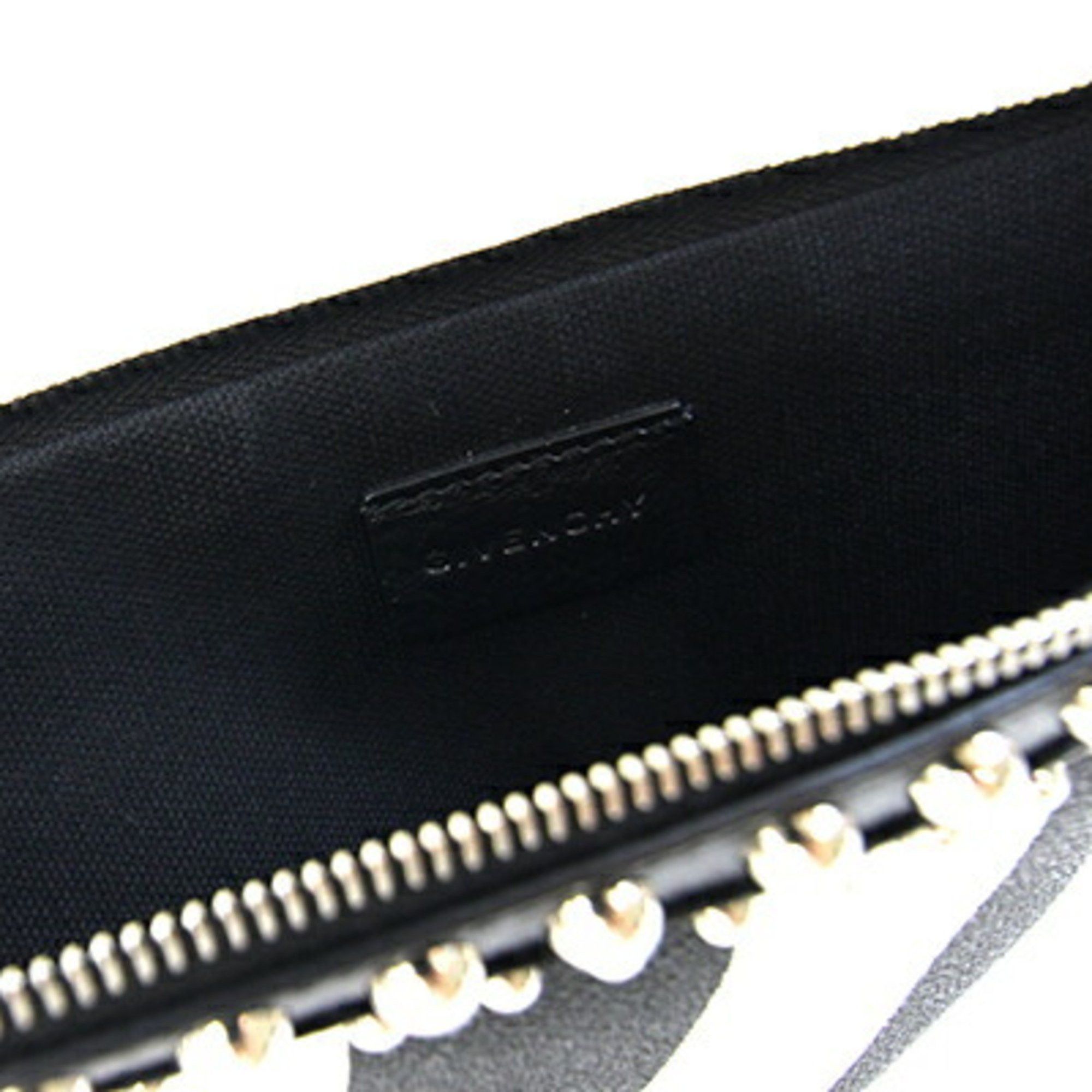 Givenchy Givenchy Clutch Bag BC06346367 Black and White PVC Leather Flat Pouch with Studs Stripes for Women Size ONE SIZE - 7 Thumbnail