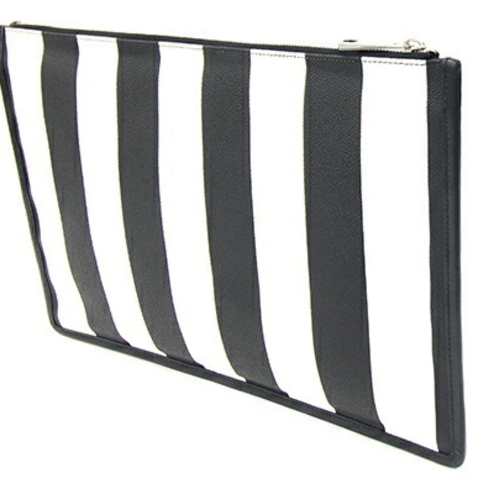 Givenchy Givenchy Clutch Bag BC06346367 Black and White PVC Leather Flat Pouch with Studs Stripes for Women Size ONE SIZE - 2 Thumbnail