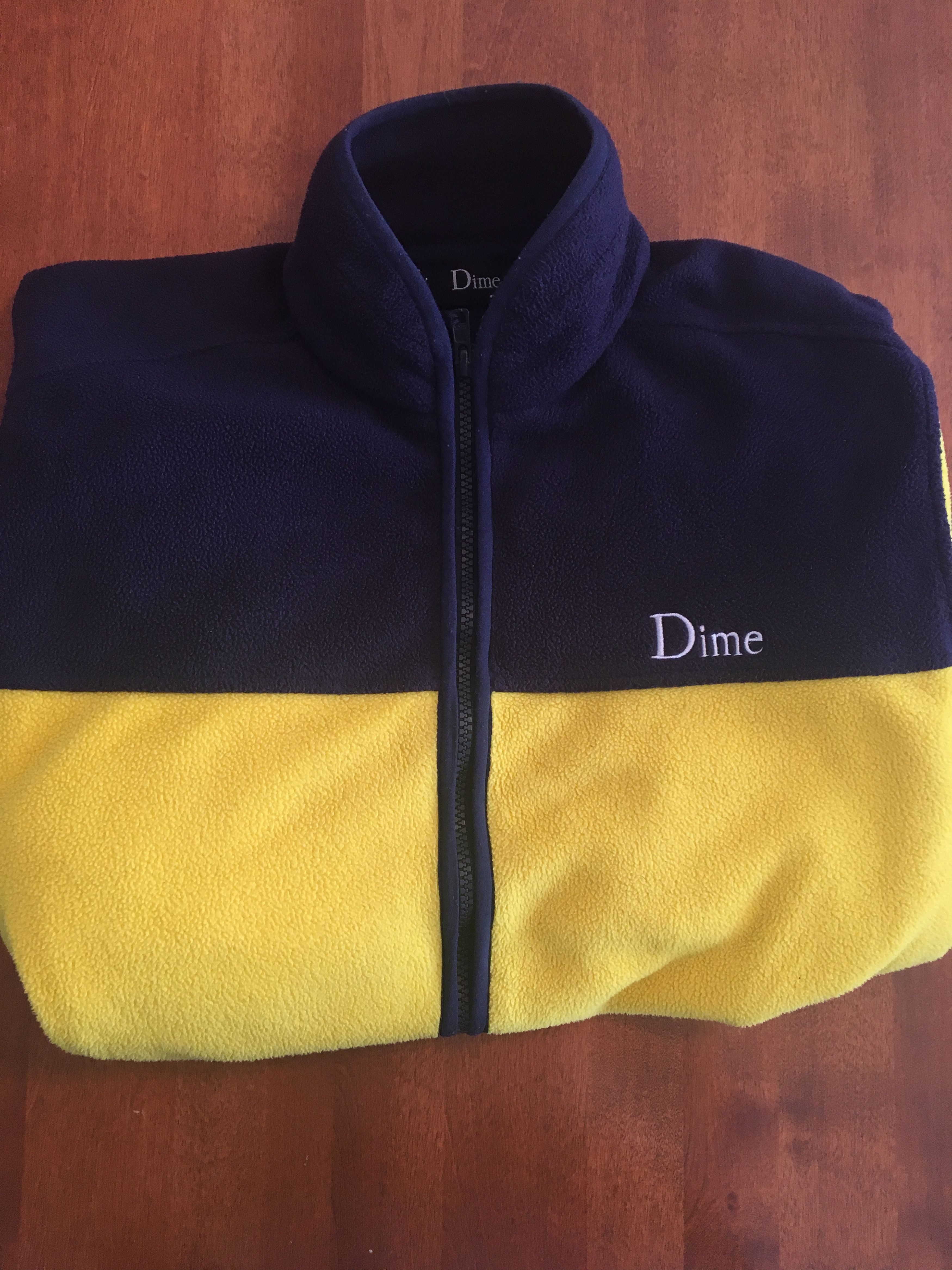 Dime DIME FLEECE JACKET (YELLOW/NAVY) | Grailed