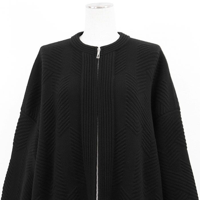 Hermes Hermes Hermes Herringbone Wool Long Cardigan Leather Outerwear DUTY FREE for USA Size ONE SIZE - 2 Thumbnail