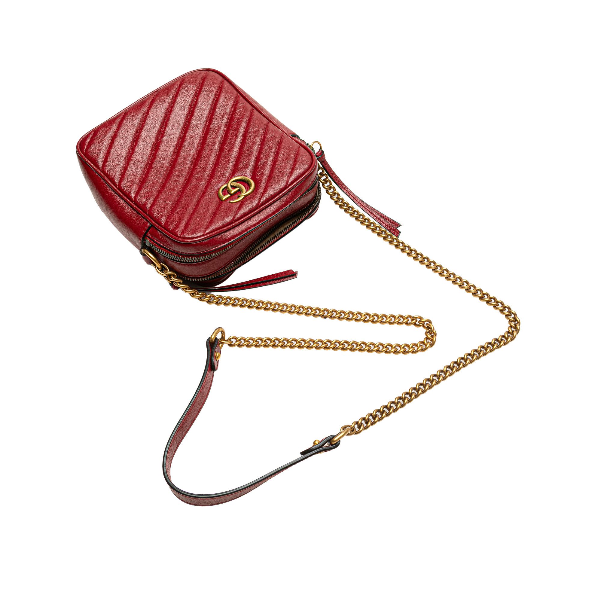 Gucci Gucci GG Marmont Matelasse Leather Double Zip Crossbody Size ONE SIZE - 9 Thumbnail
