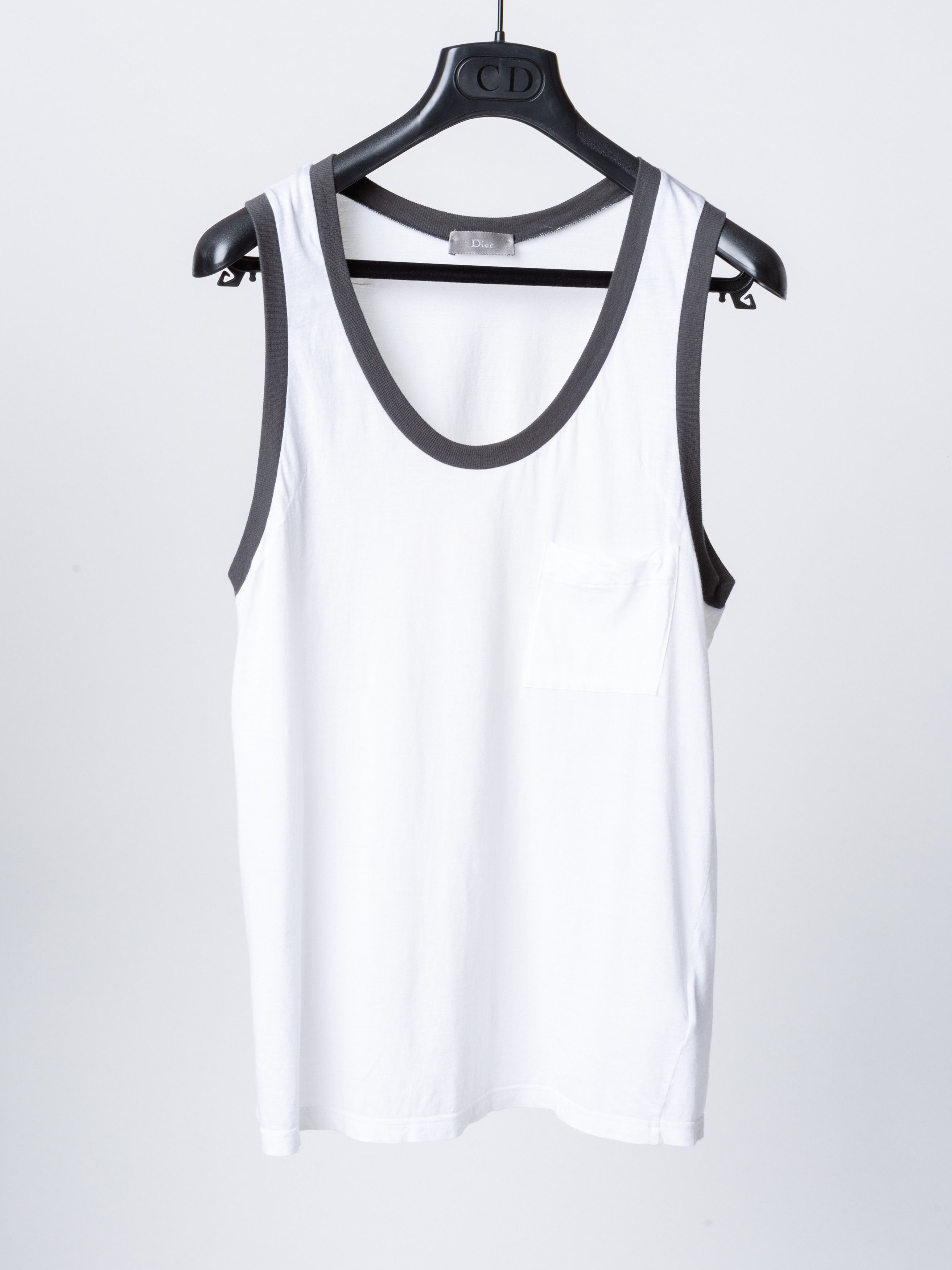 Dior Homme SS05 トリム　タンクトップ Dior × Hedi Slimane SS05 Dior Homme 'Beck' White Gray Cotton Tank