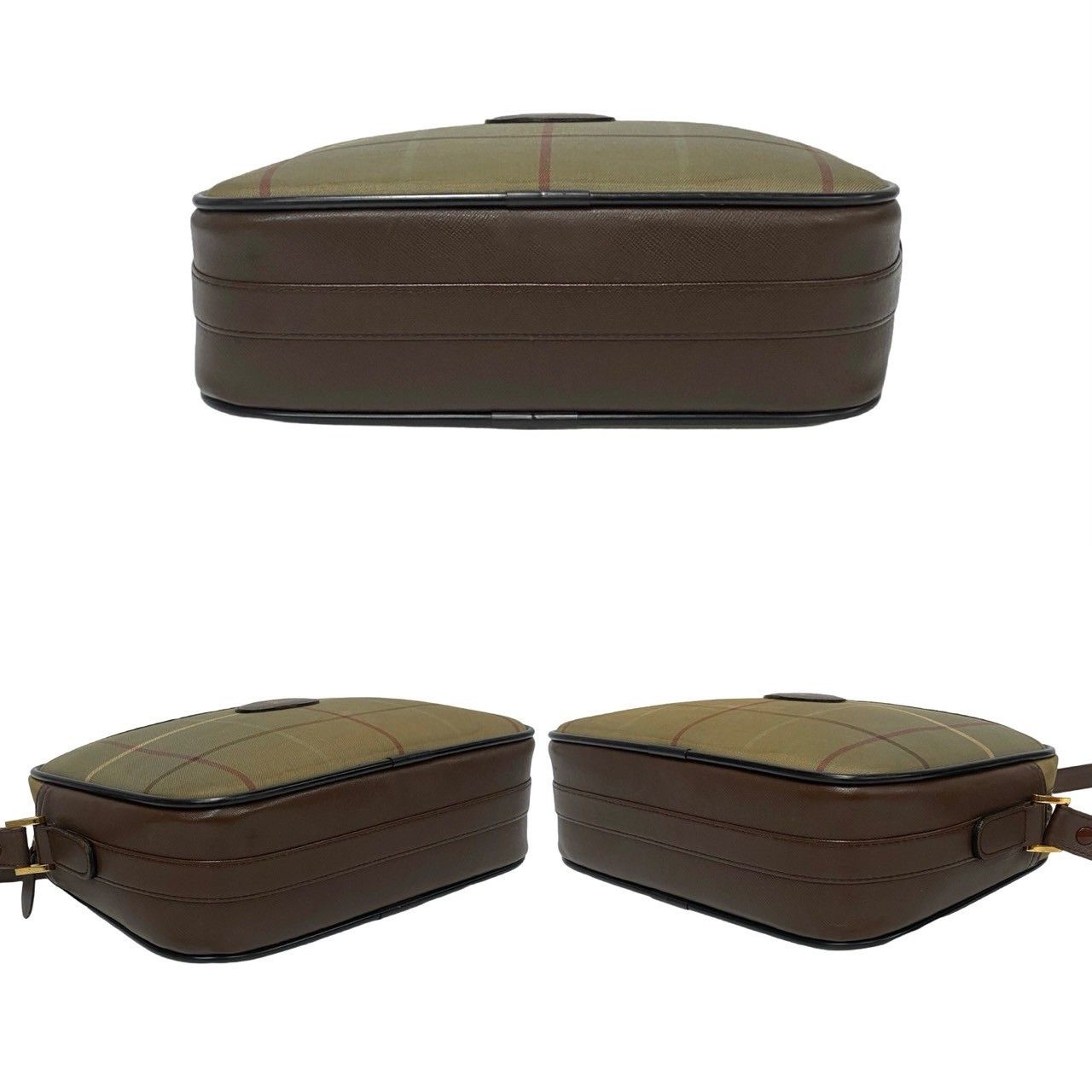 Burberry Burberry Burberrys Leather Canvas Shoulder Bag Leather Shoulder Bag DUTY FREE for USA Size ONE SIZE - 7 Thumbnail
