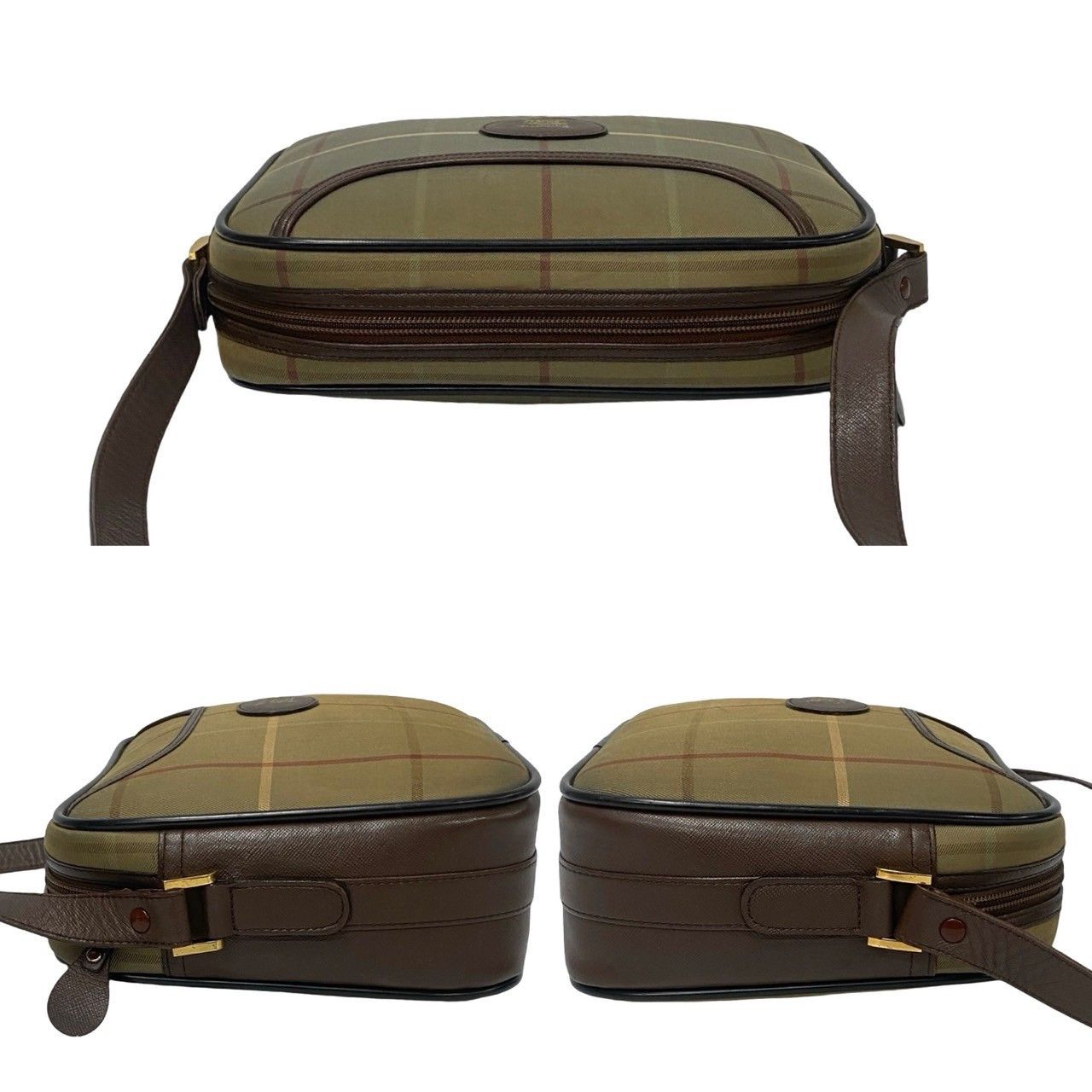 Burberry Burberry Burberrys Leather Canvas Shoulder Bag Leather Shoulder Bag DUTY FREE for USA Size ONE SIZE - 6 Thumbnail