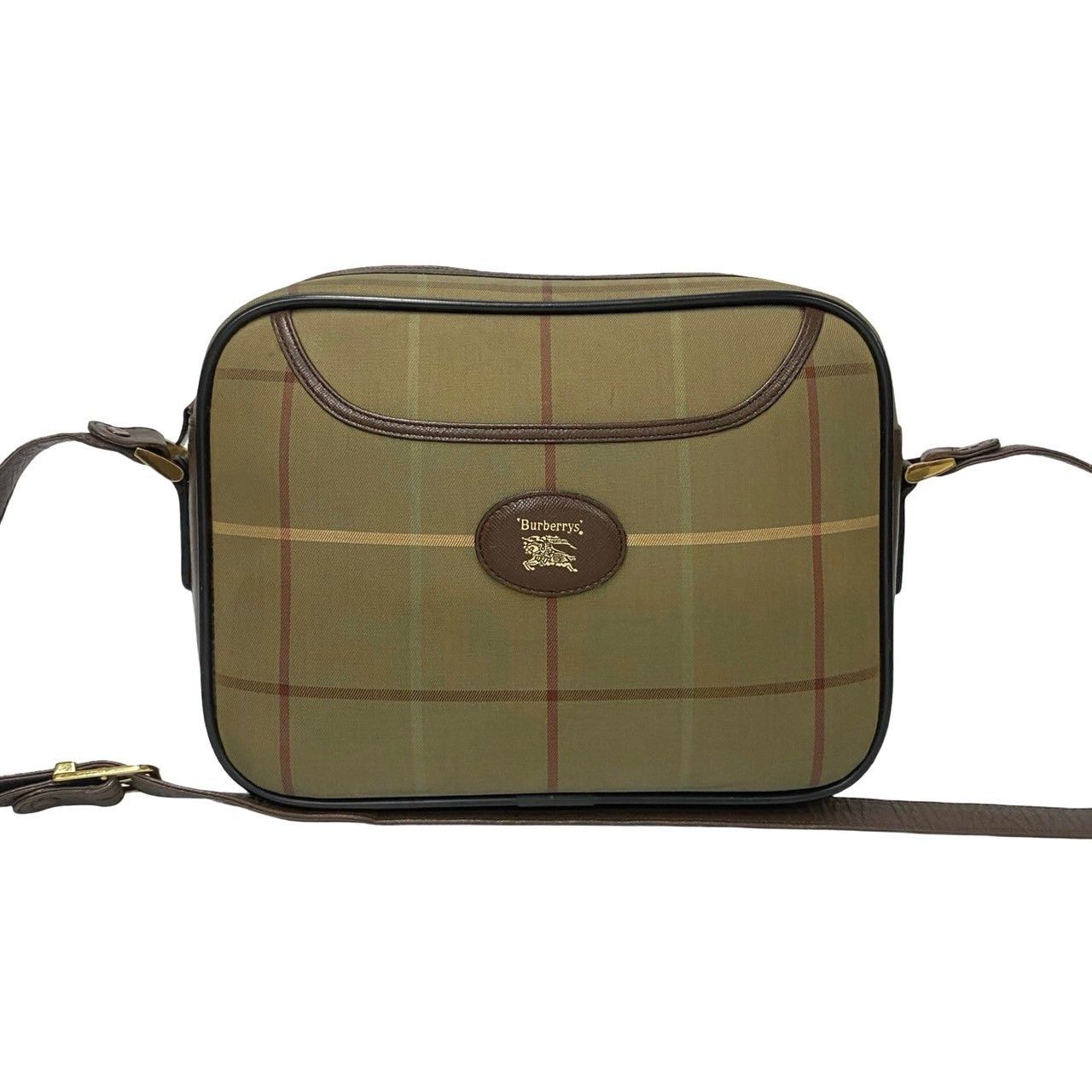 Burberry Burberry Burberrys Leather Canvas Shoulder Bag Leather Shoulder Bag DUTY FREE for USA Size ONE SIZE - 2 Thumbnail