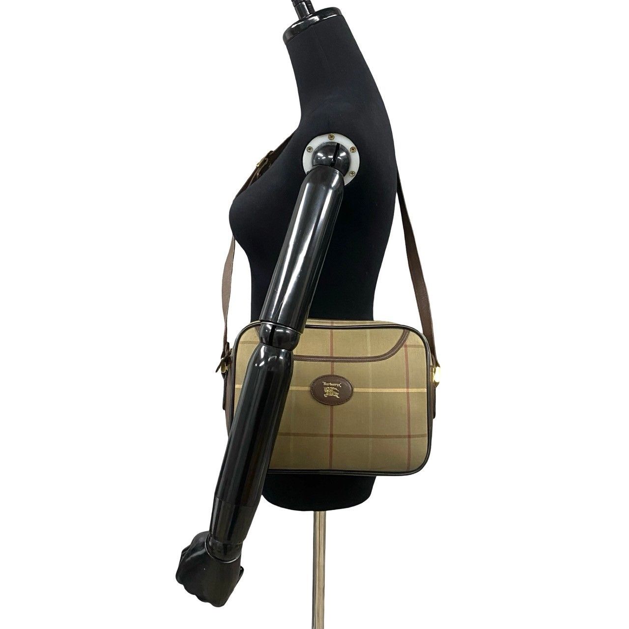Burberry Burberry Burberrys Leather Canvas Shoulder Bag Leather Shoulder Bag DUTY FREE for USA Size ONE SIZE - 3 Thumbnail
