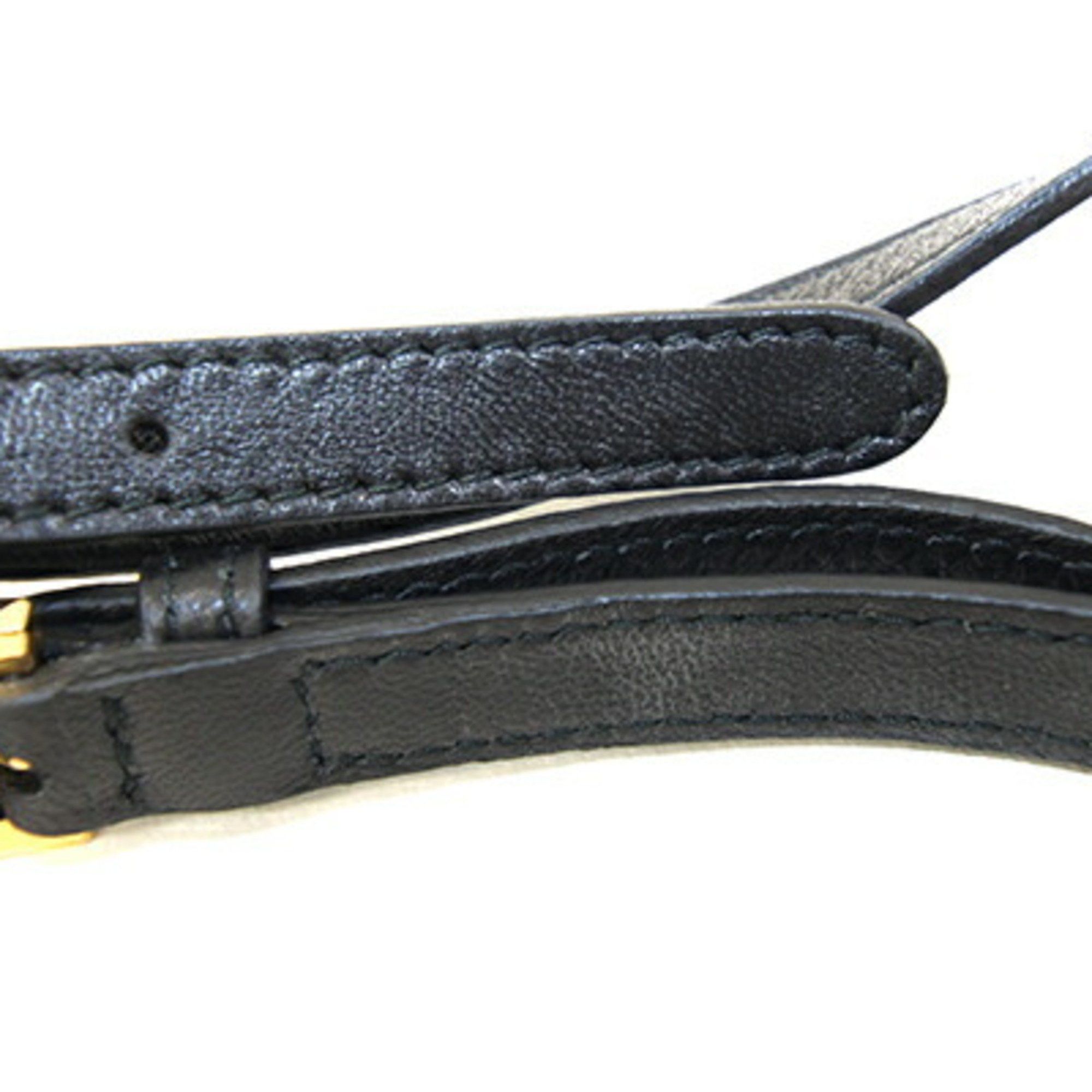 Miu Miu Miu Miu Miu Matelasse Shoulder Bag 5ZH018 Black Leather Pochette No Gusset Crossbody Gathered Women's MIU Size ONE SIZE - 6 Thumbnail