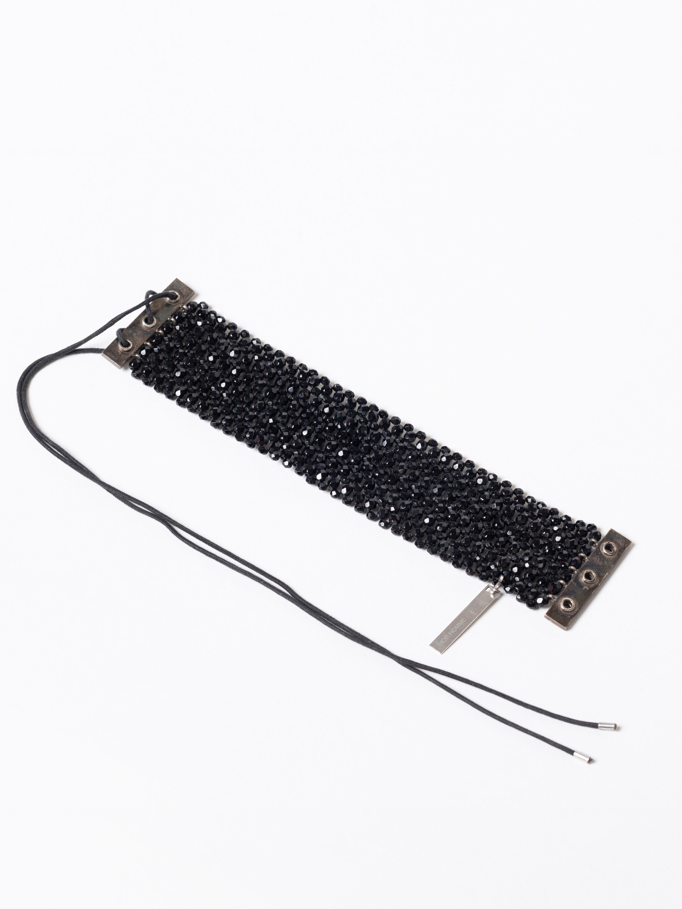 Dior × Hedi Slimane Rare SS04 Dior Homme 'Strip' Black Beaded Cuff