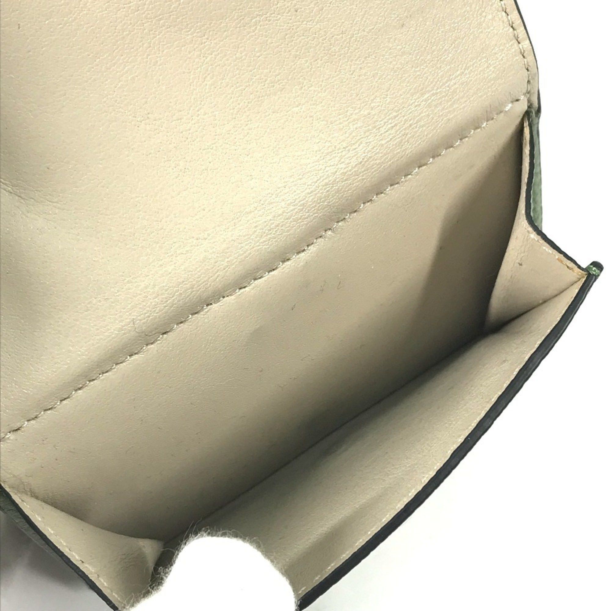 Loewe LOEWE Anagram Small Vertical Wallet, Compact Tri-fold Leather Women's, Green Size ONE SIZE - 6 Thumbnail