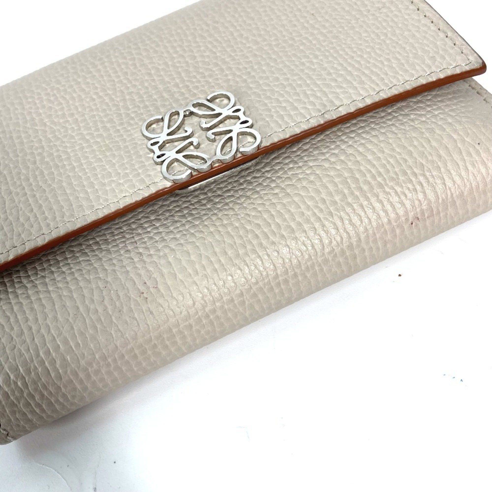 Loewe LOEWE Anagram Vertical Wallet C821S33X07 Small Compact Trifold Leather for Women in Light Ghost Beige Size ONE SIZE - 4 Thumbnail