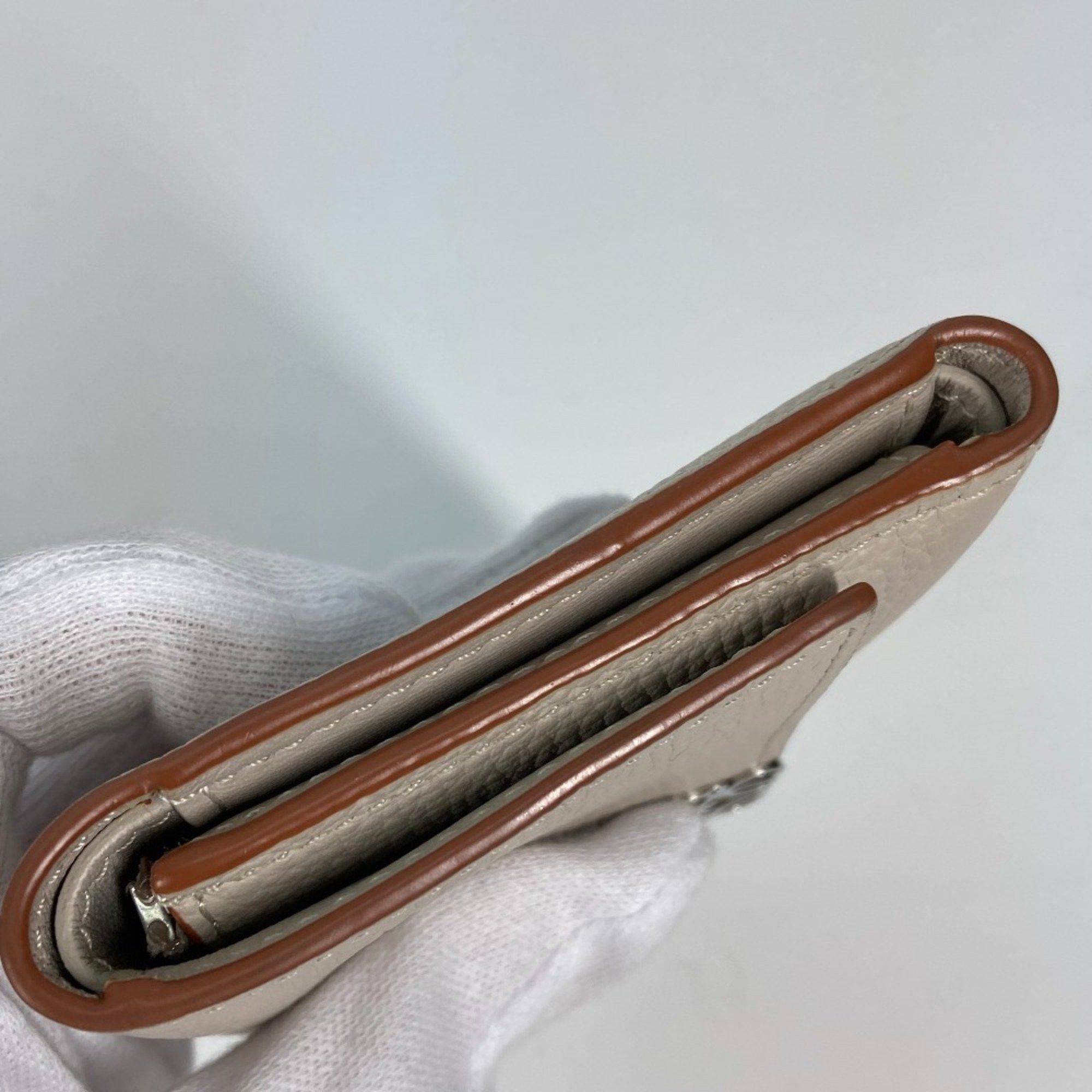 Loewe LOEWE Anagram Vertical Wallet C821S33X07 Small Compact Trifold Leather for Women in Light Ghost Beige Size ONE SIZE - 11 Thumbnail