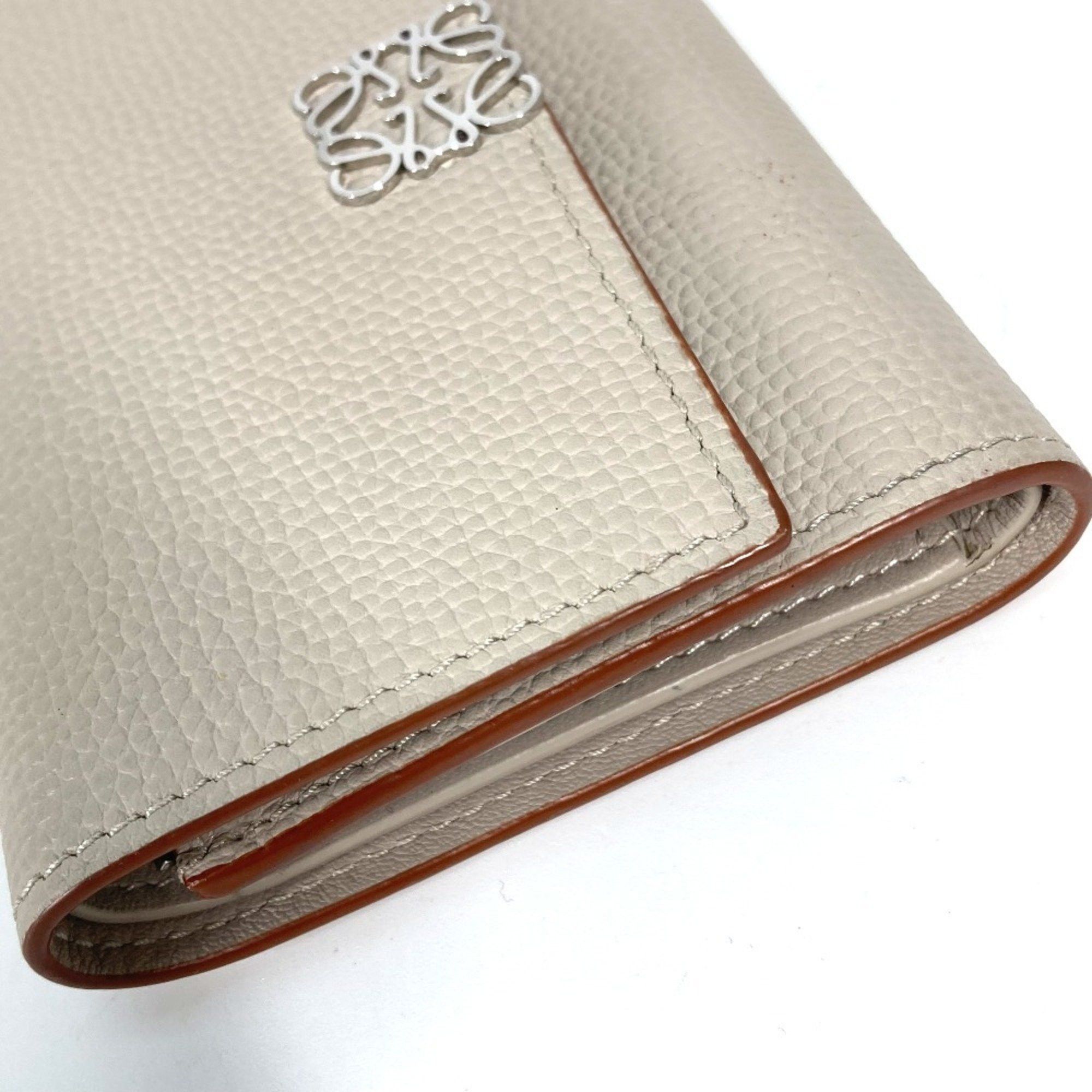 Loewe LOEWE Anagram Vertical Wallet C821S33X07 Small Compact Trifold Leather for Women in Light Ghost Beige Size ONE SIZE - 3 Thumbnail