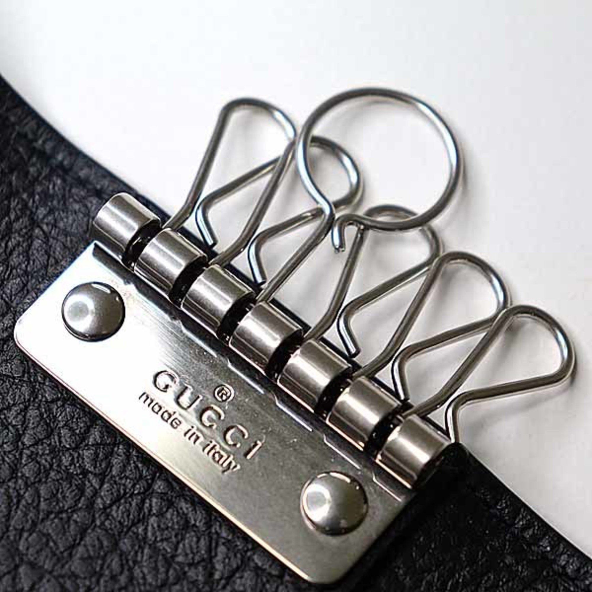 Gucci Gucci Double G 6-ring Leather Key Case 795336 Black Unused Size ONE SIZE - 5 Thumbnail