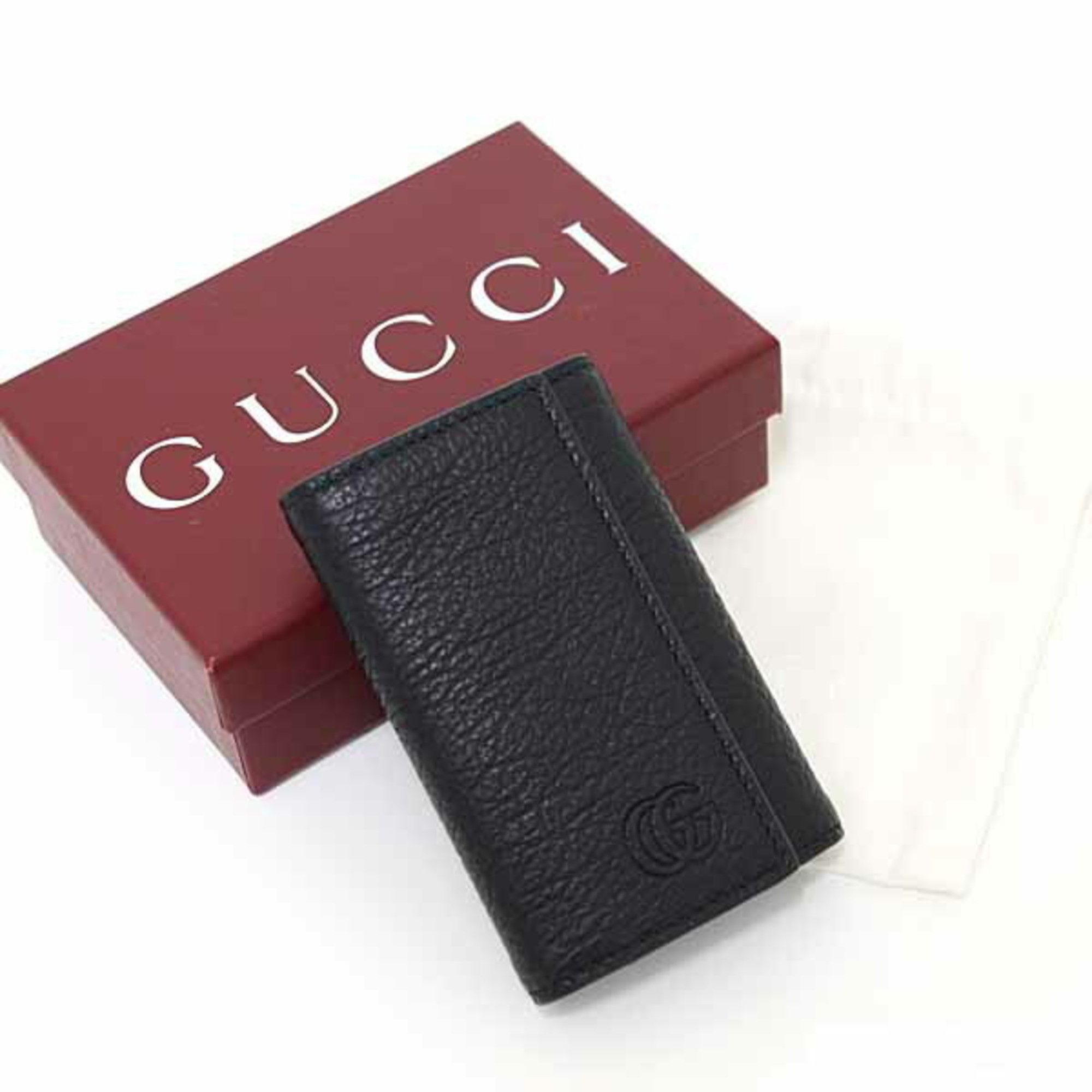 Gucci Gucci Double G 6-ring Leather Key Case 795336 Black Unused Size ONE SIZE - 2 Thumbnail