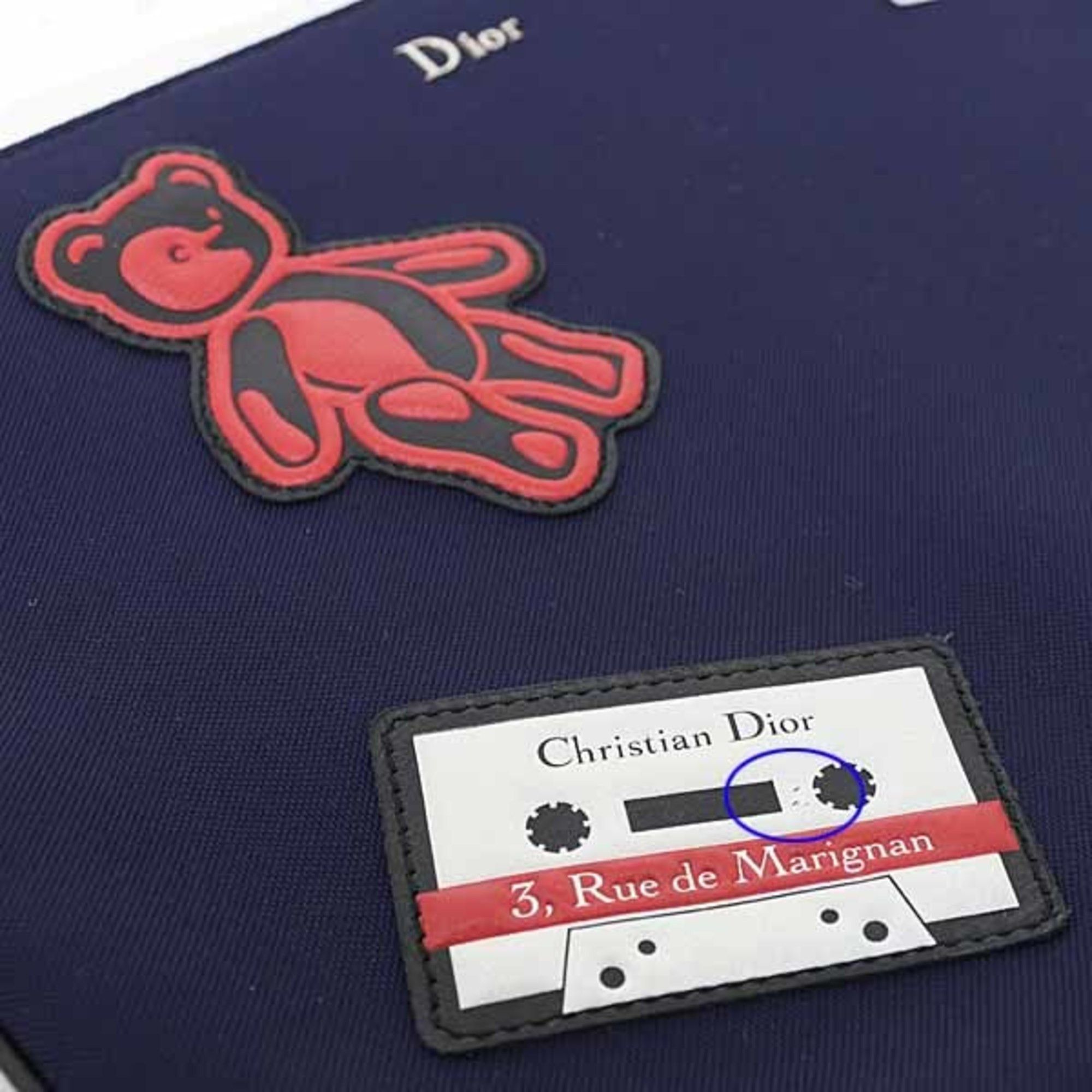Dior Christian Dior nylon pouch bear, cassette tape, skateboard, size 47, navy and red Size ONE SIZE - 3 Thumbnail