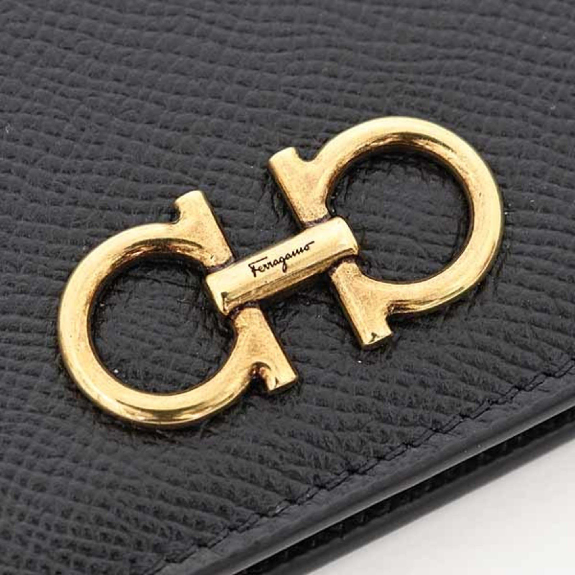 Salvatore Ferragamo Salvatore Ferragamo Double Gancini Bifold Wallet Calfskin 22D780 726512 Black Unused Size ONE SIZE - 6 Thumbnail