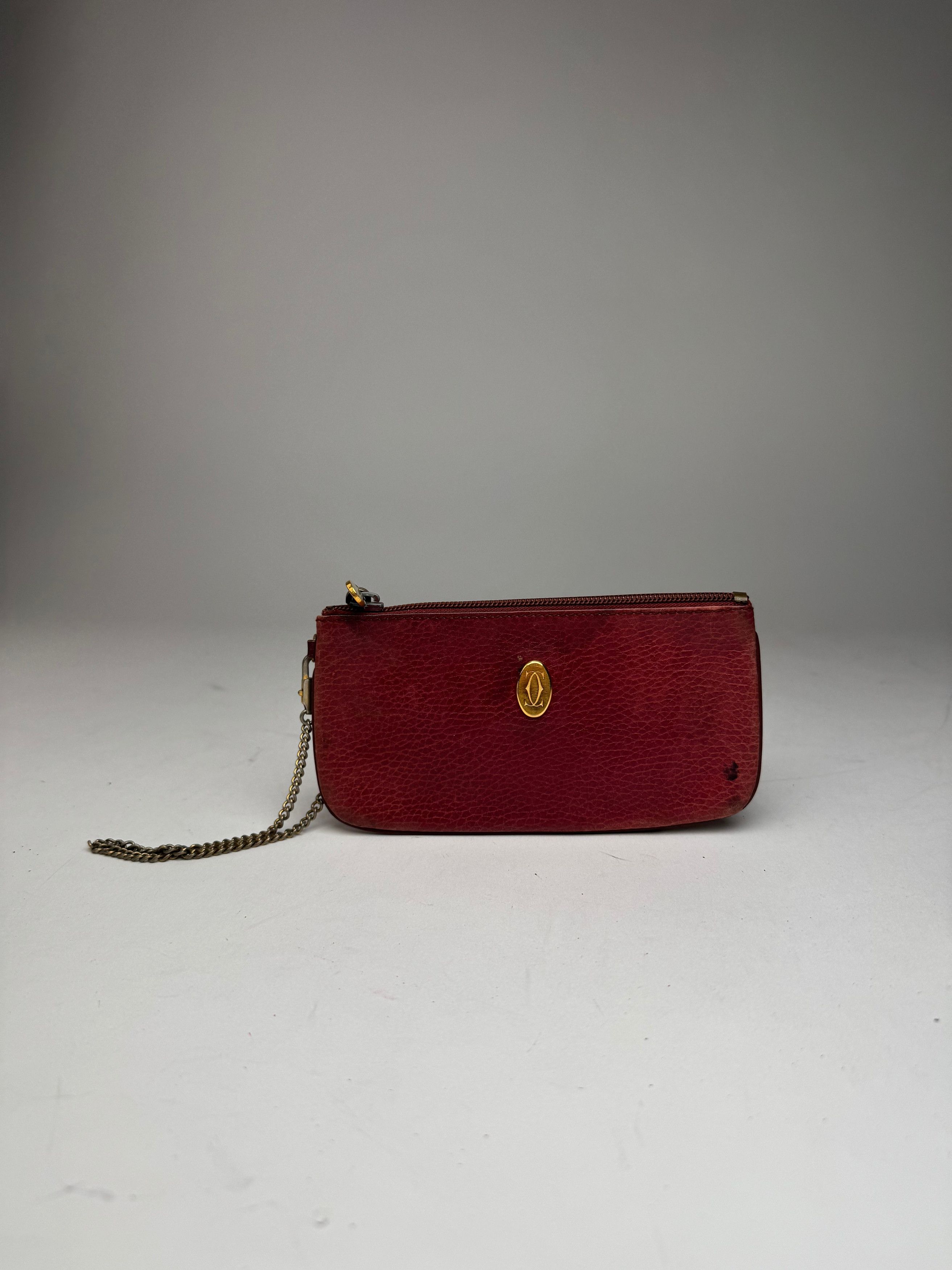 Cartier Vintage Leather Card Holder Burgundy Size ONE SIZE - 3 Thumbnail
