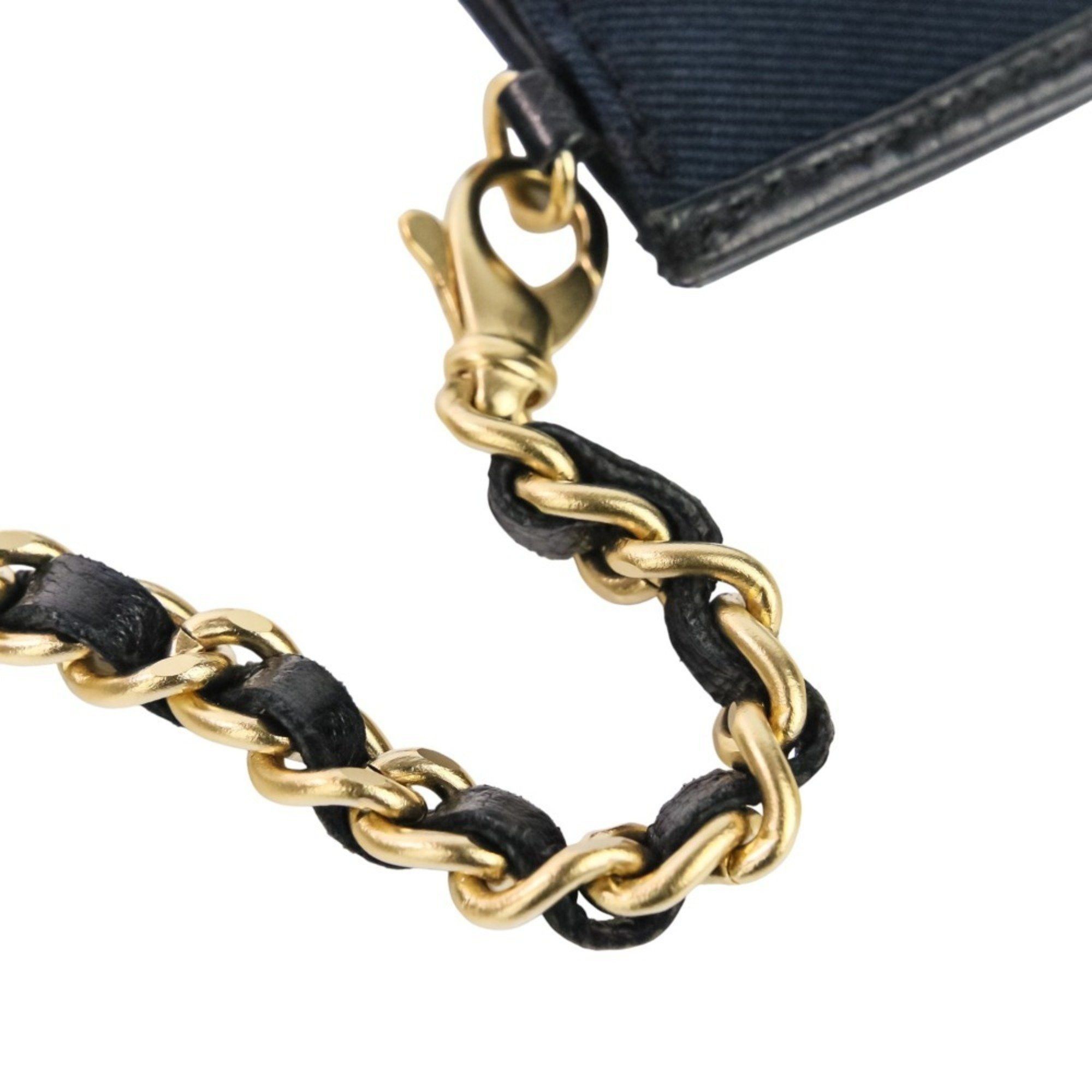 CHANEL Icon Line Chain Shoulder Bag in Black with Gold Hardware for Women