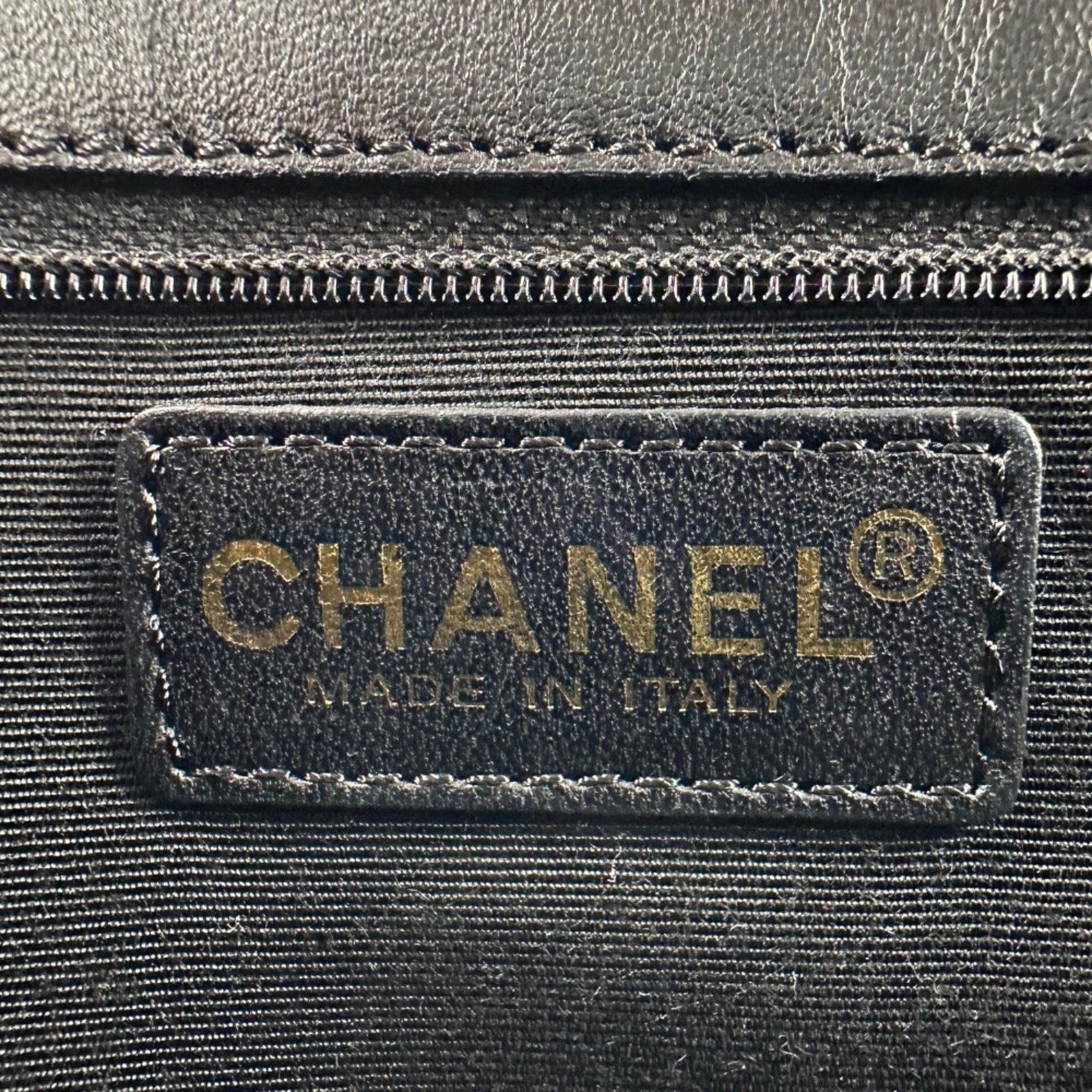 CHANEL Icon Line Chain Shoulder Bag in Black with Gold Hardware for Women