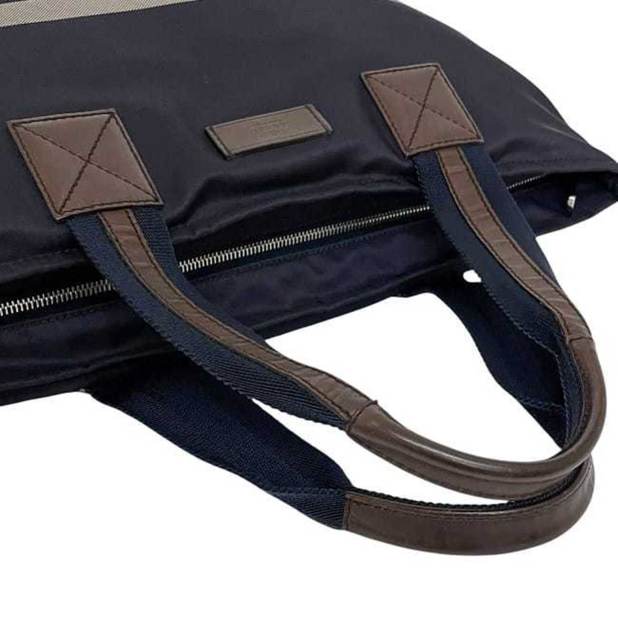 Gucci Gucci Tote Bag ec-24085 Navy Diamante 268112 Nylon Leather 498879 GUCCI Border Line Blue Men's Women's Size ONE SIZE - 9 Thumbnail