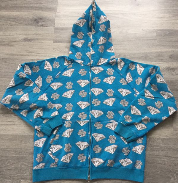 BILLIONAIRE BOYS CLUB DIAMONDS AND DOLLARS FULL ZIP HOODIE OG BBC PHARRELL