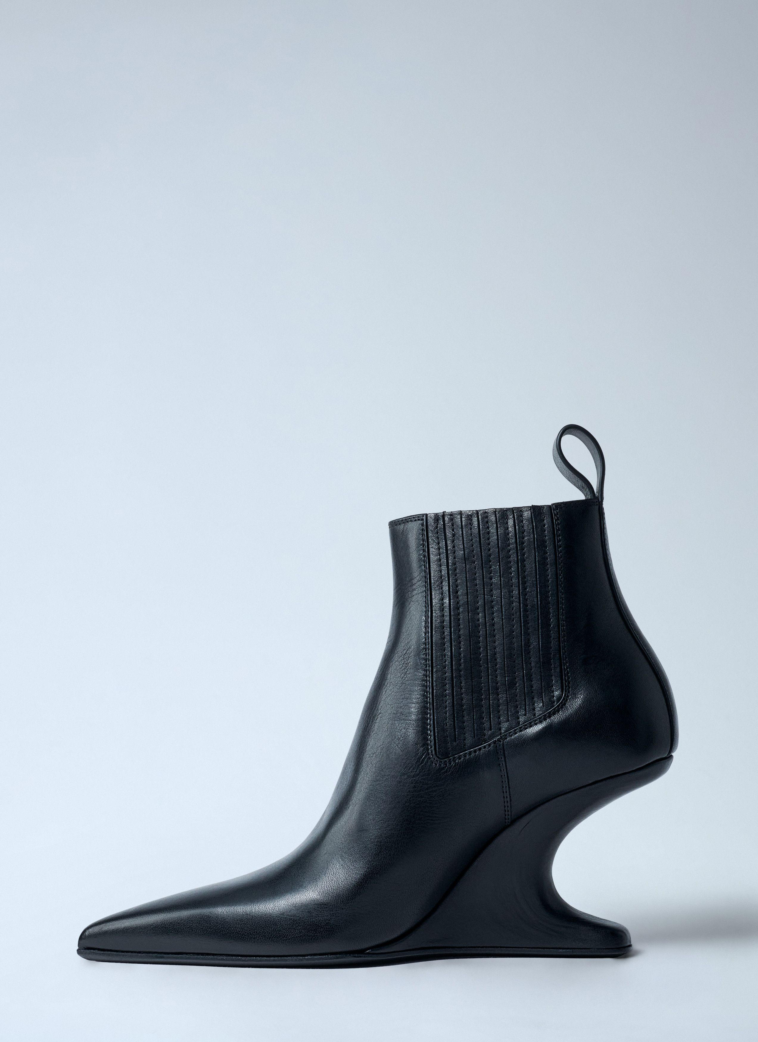 Rick Owens Leather Wedge Ankle Boots Size US 6 / IT 36 - 4 Thumbnail