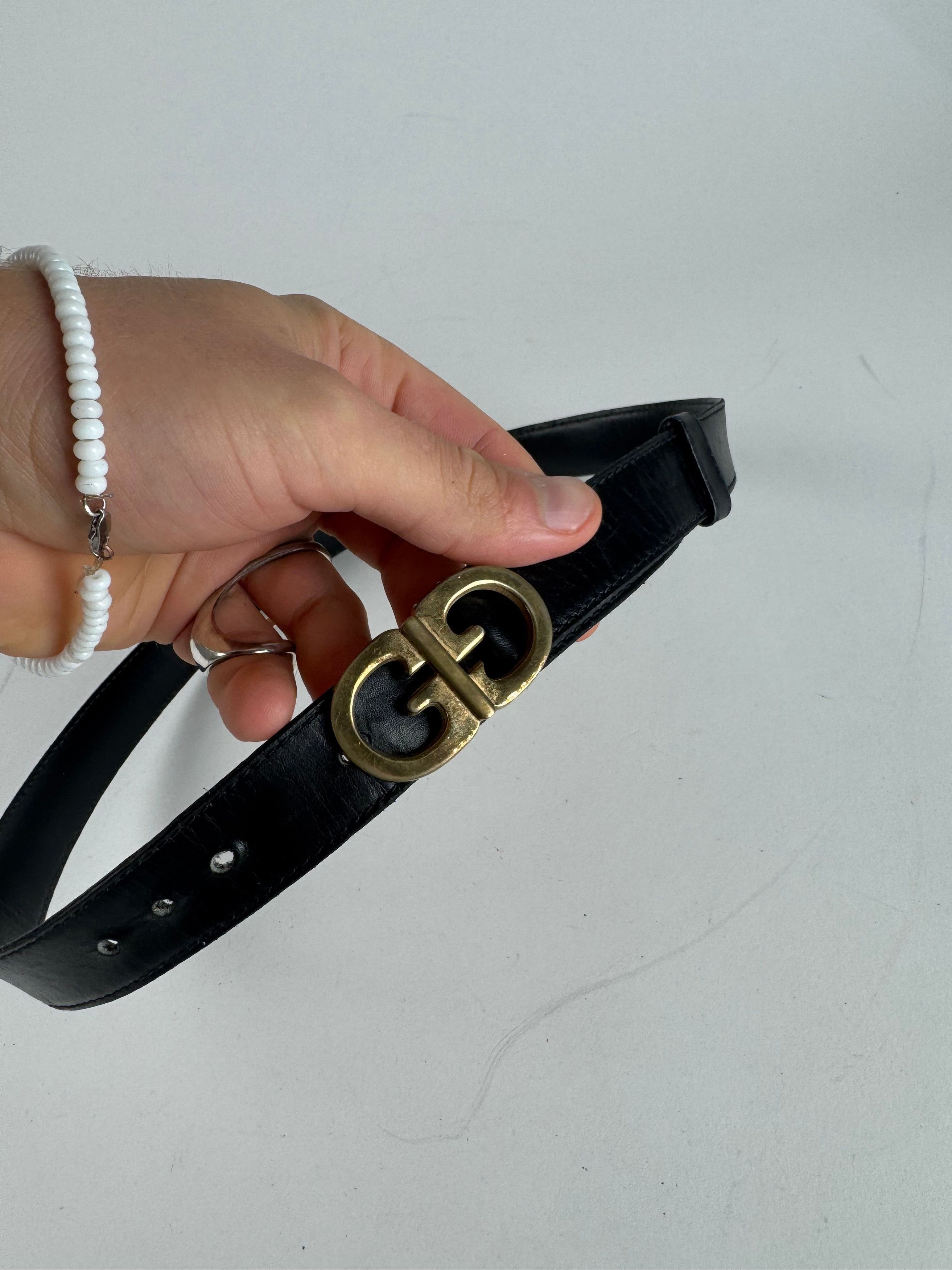 Gucci Vintage Leather Belt Black Size ONE SIZE - 3 Thumbnail
