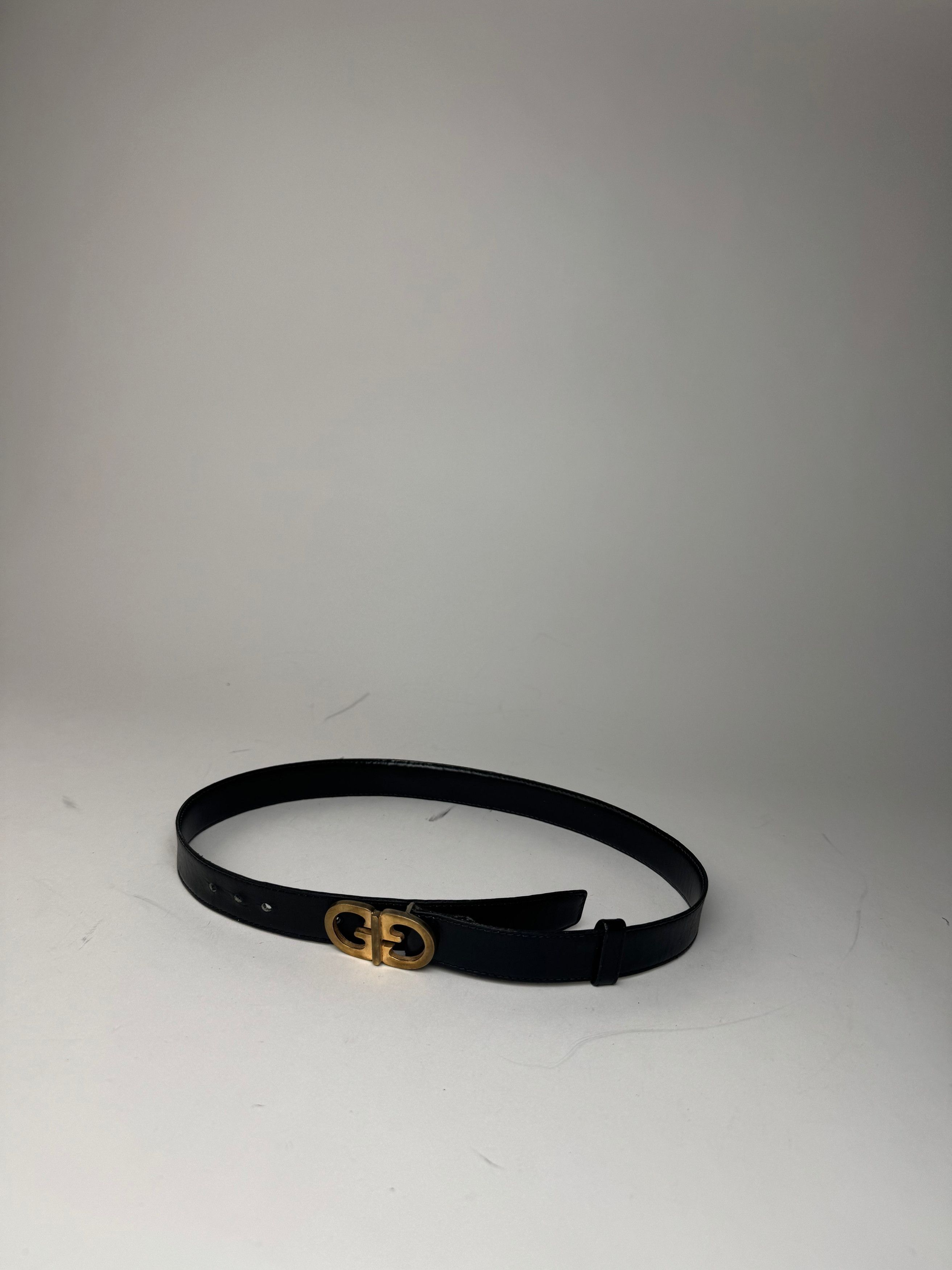 Gucci Vintage Leather Belt Black Size ONE SIZE - 2 Thumbnail