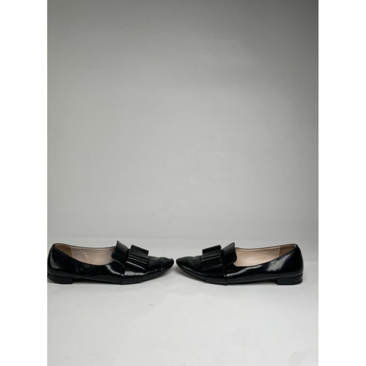 Miu Miu Black Patent Leather Ballet Flat Size US 7 / IT 37 - 2 Thumbnail