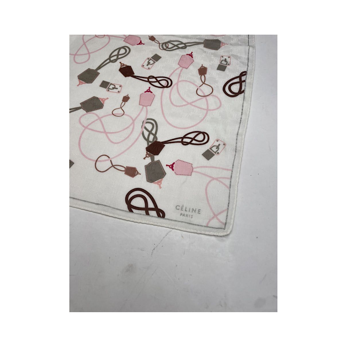 Celine White Silk Silk Handkerchief Size ONE SIZE - 2 Thumbnail