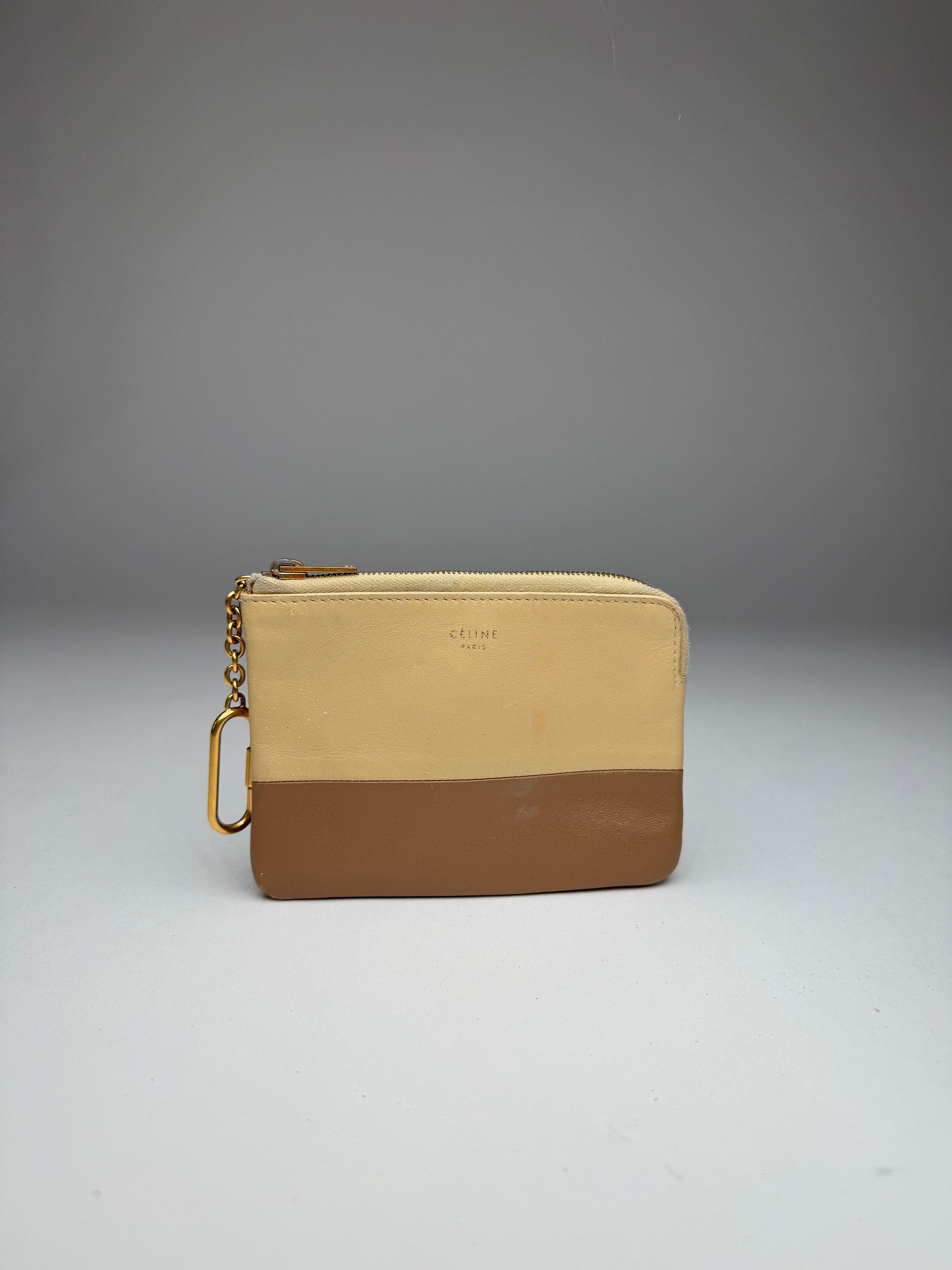 Celine Vintage Paris Leather Card Holder Beige Brown Size ONE SIZE - 7 Thumbnail