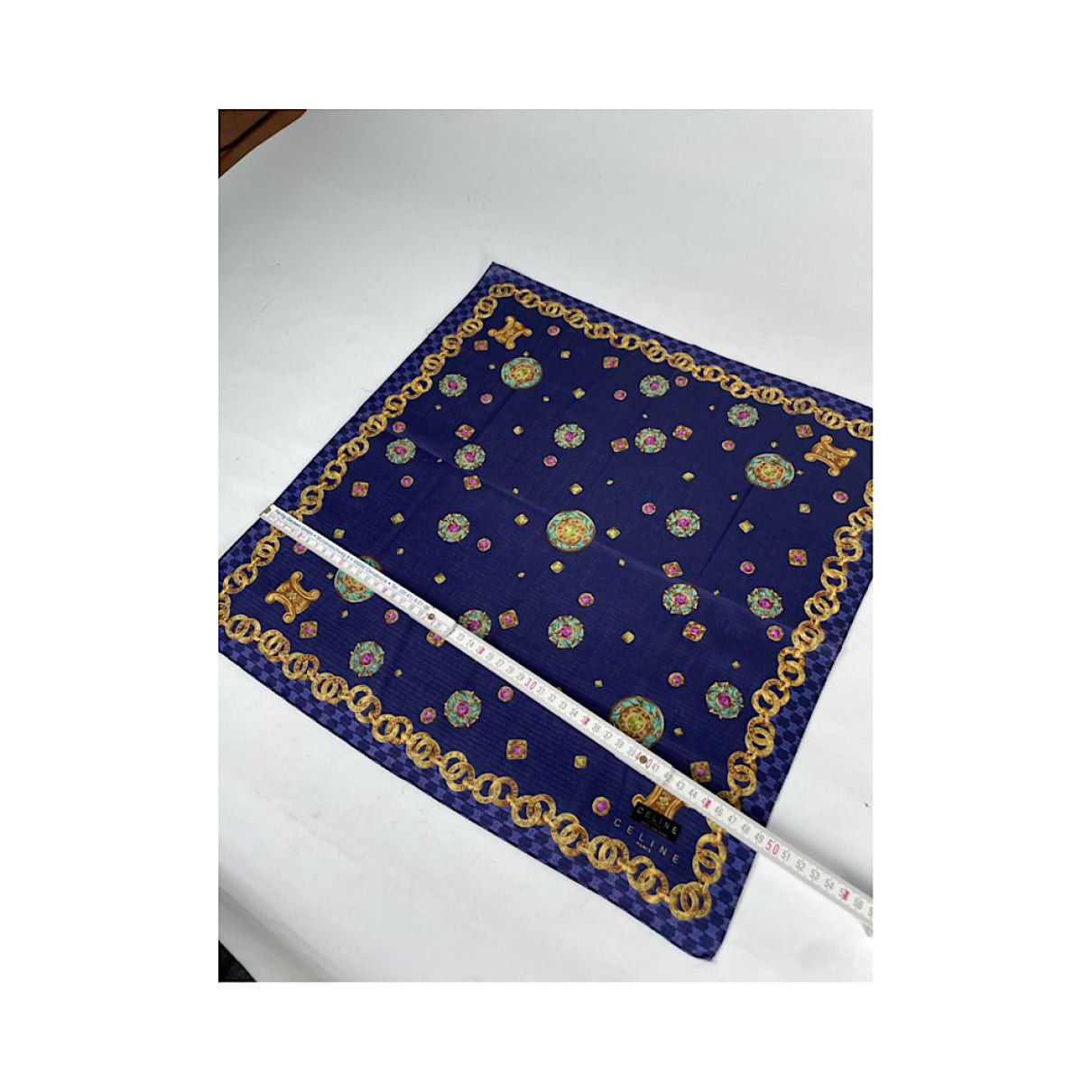 Celine Navy Silk Silk Handkerchief Size ONE SIZE - 5 Thumbnail