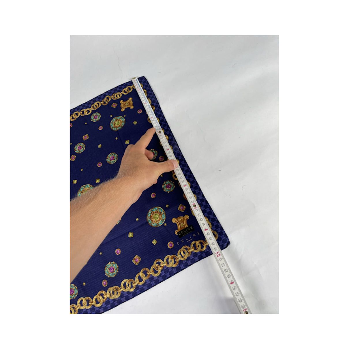 Celine Navy Silk Silk Handkerchief Size ONE SIZE - 4 Thumbnail