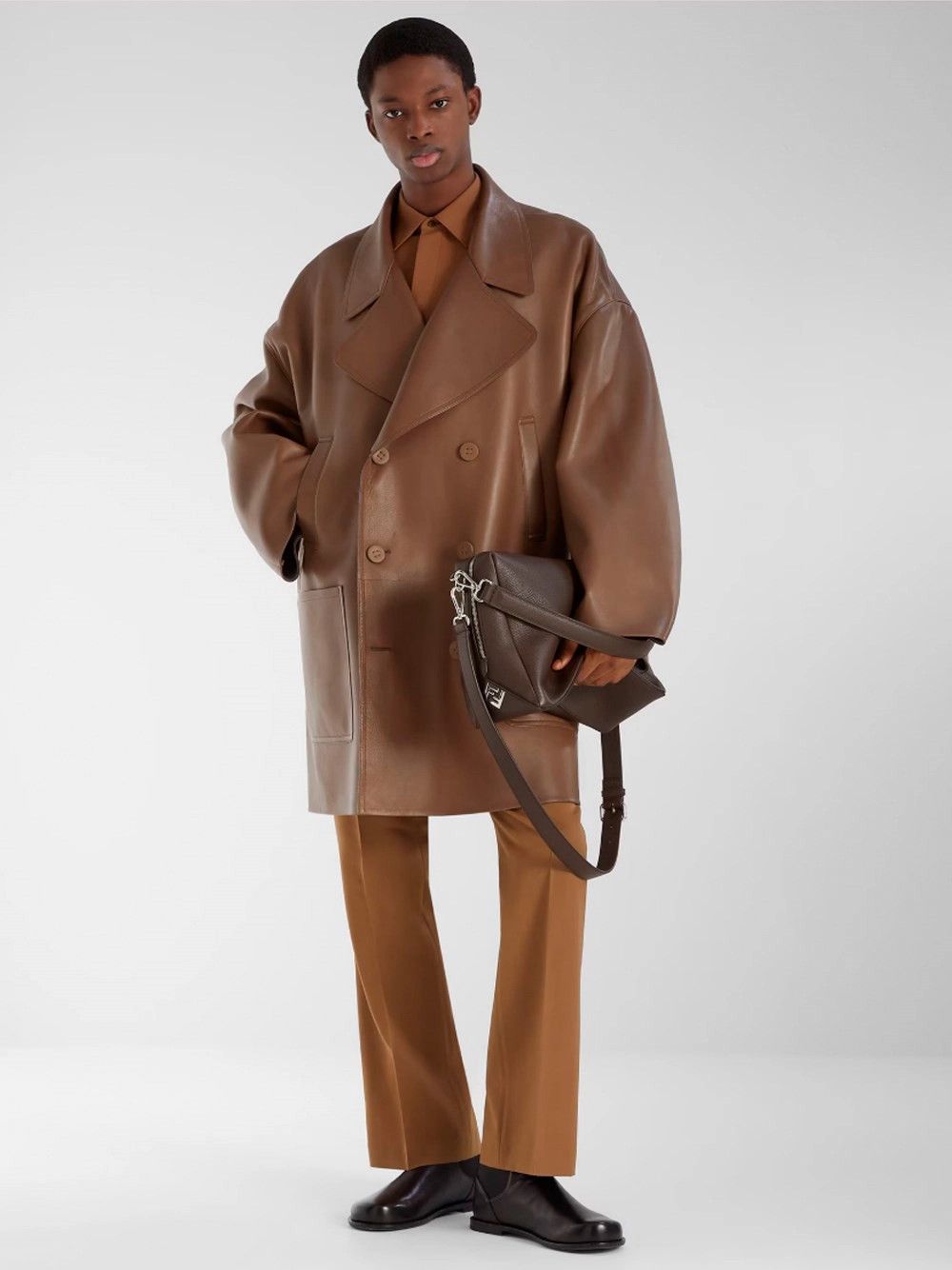 Fendi Oversize Leather Trench Size US XL / EU 56 / 4 - 4 Thumbnail