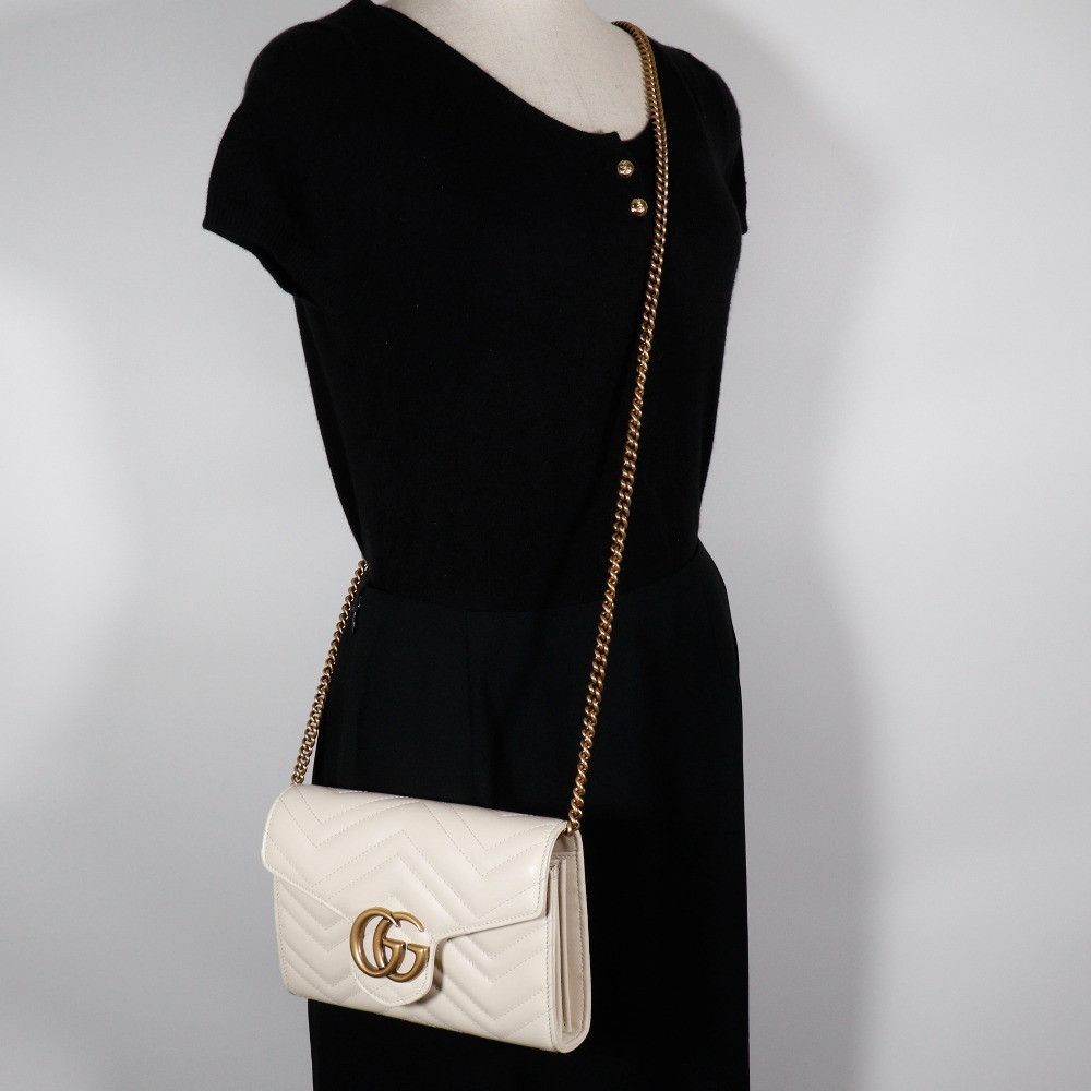 Gucci Gucci Gucci GG Marmont Calf 2way Chain Wallet Leather Long Wallet 474575 DUTY FREE for USA Size ONE SIZE - 15 Thumbnail