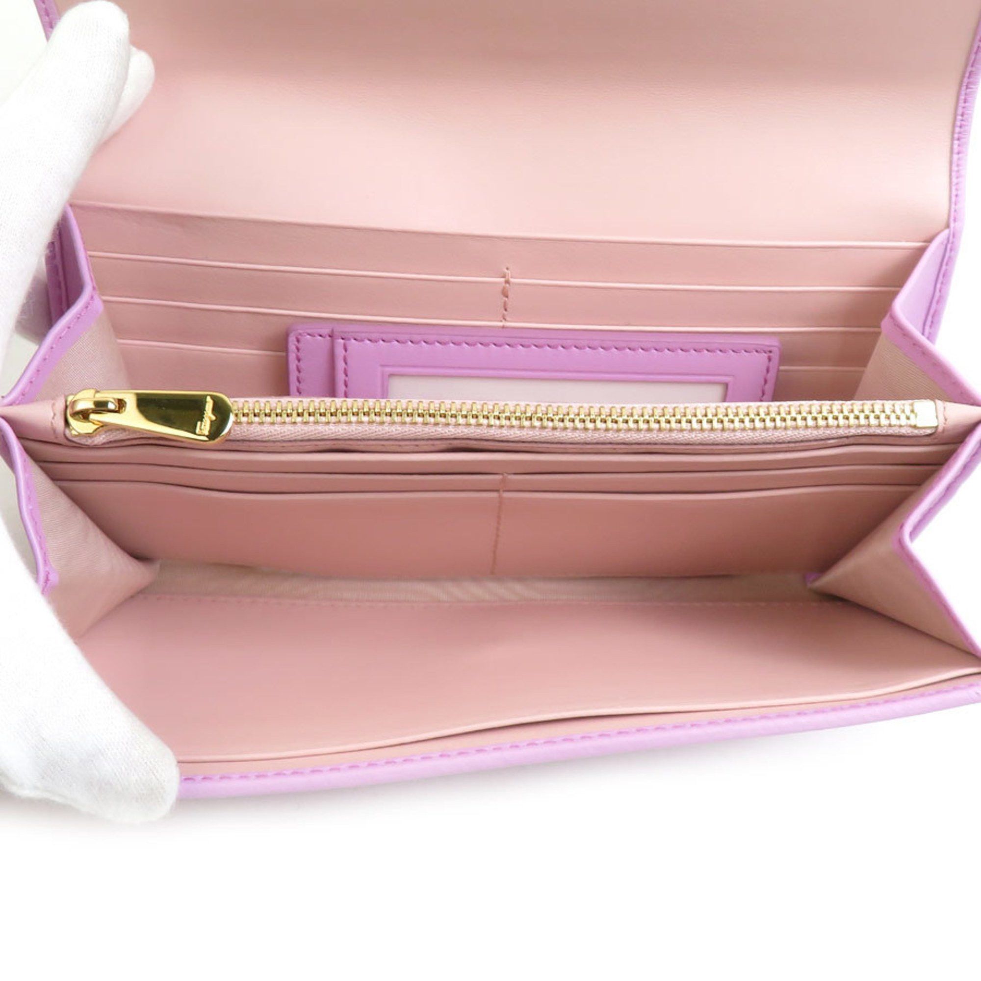 Salvatore Ferragamo Salvatore Ferragamo Women's Leather Long Wallet in Pink Purple (h31562a) Size ONE SIZE - 2 Thumbnail