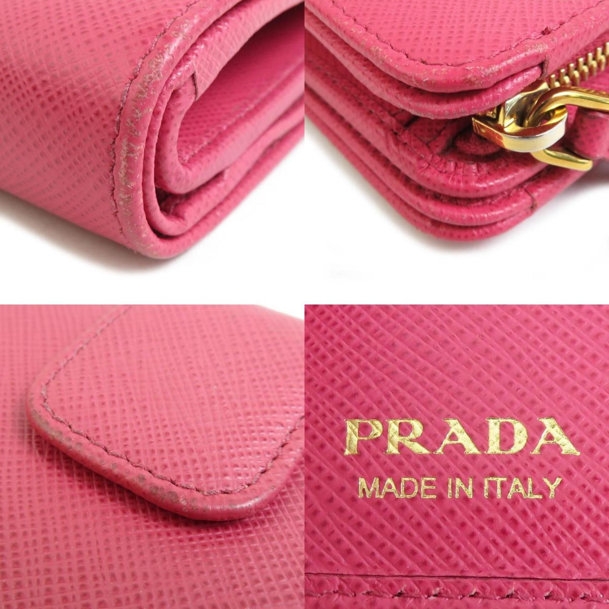 Prada Prada Bi-fold Wallet, Leather, Pink, Women's, 56359a Size ONE SIZE - 5 Thumbnail