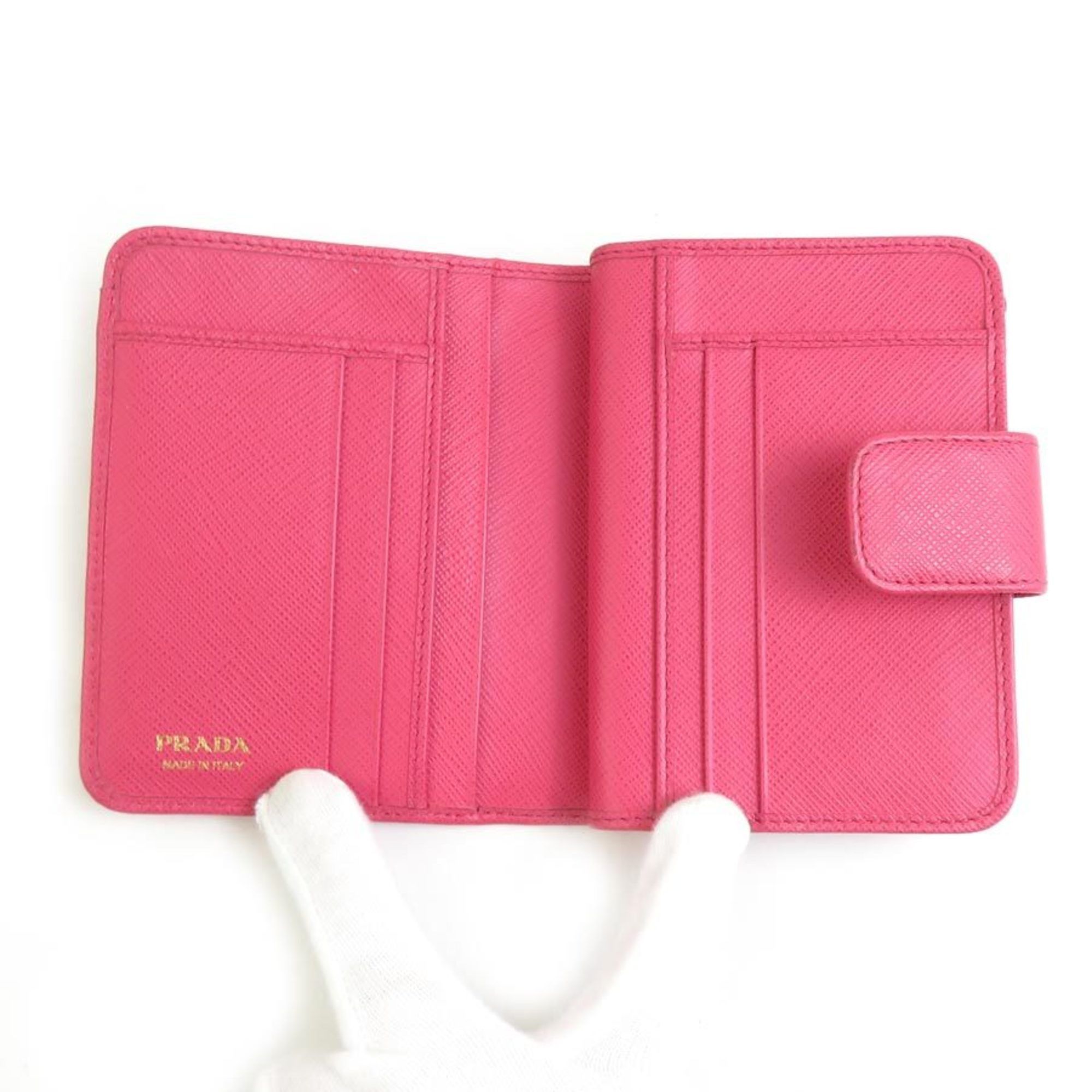 Prada Prada Bi-fold Wallet, Leather, Pink, Women's, 56359a Size ONE SIZE - 3 Thumbnail