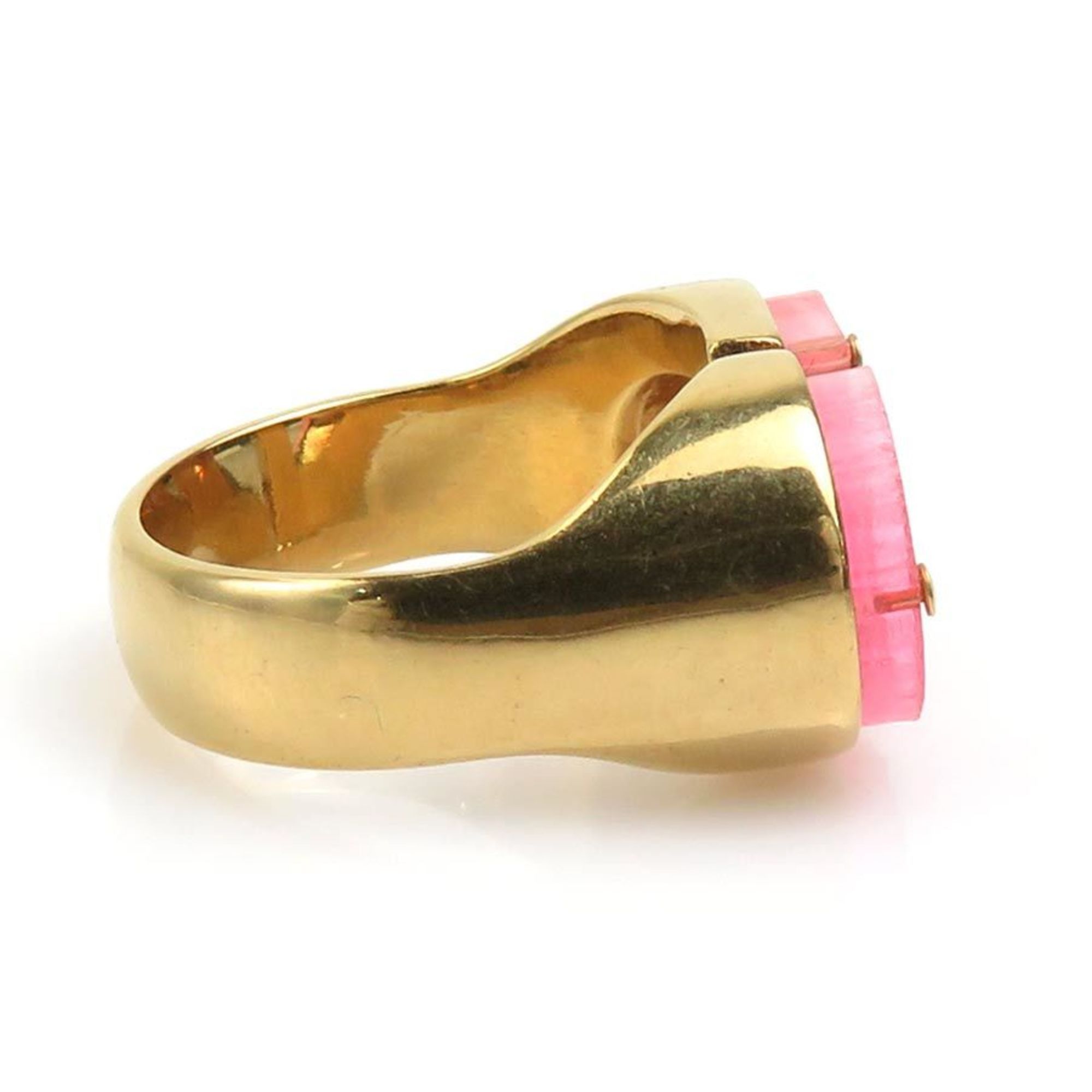 Dior Christian Dior Ring, Metal, Acrylic, Pink and Gold, Women's, 56377g Size ONE SIZE - 3 Thumbnail