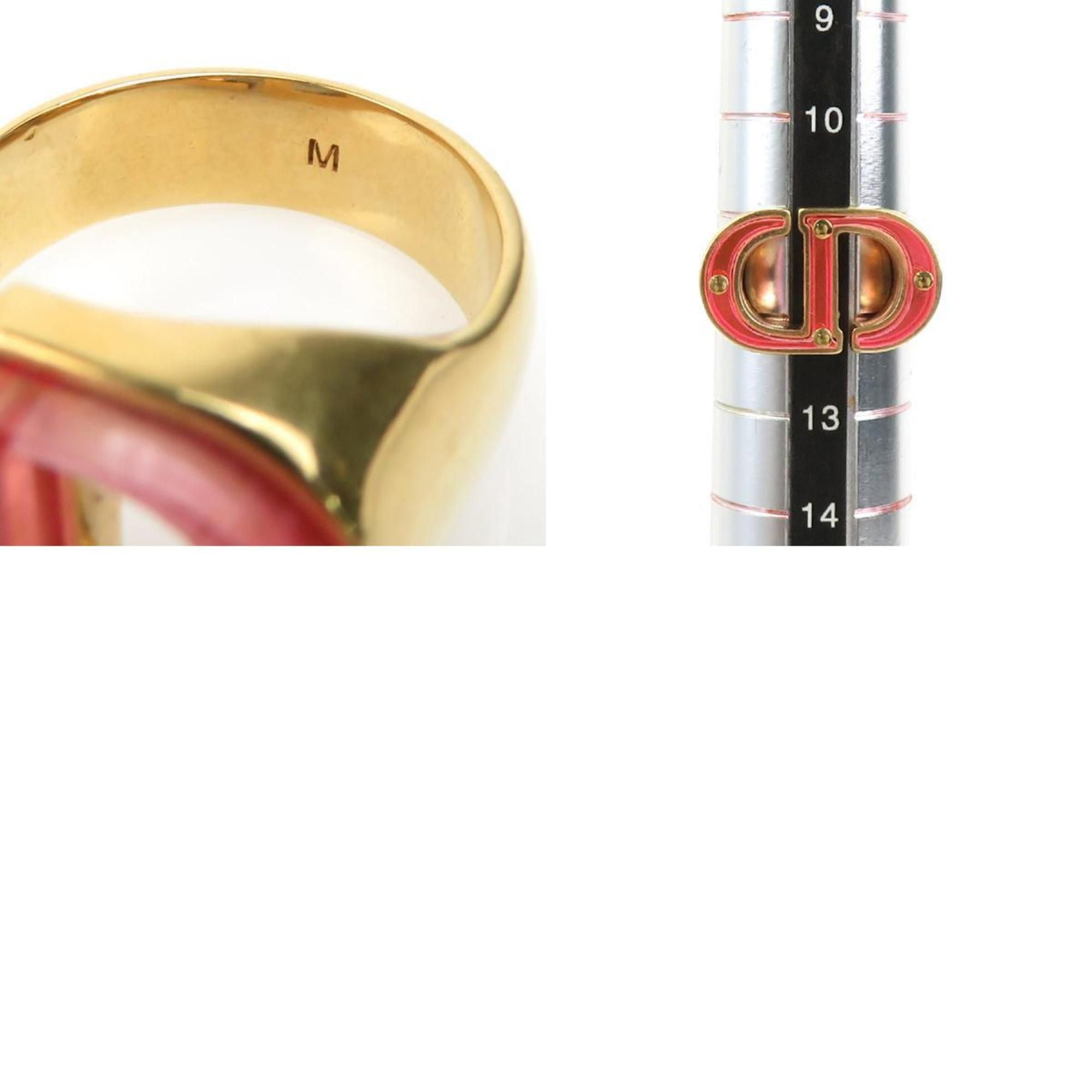 Dior Christian Dior Ring, Metal, Acrylic, Pink and Gold, Women's, 56377g Size ONE SIZE - 5 Thumbnail