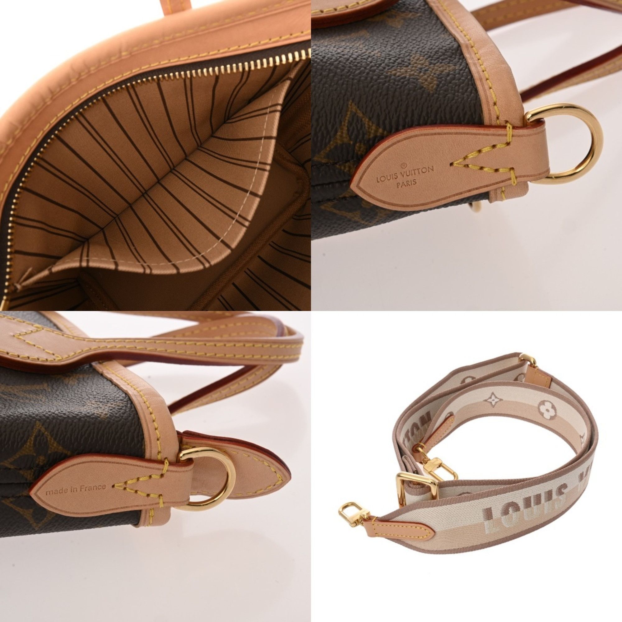 LOUIS VUITTON Monogram Neverfull BB Beige M46705 Women's Canvas Handbag, Like New