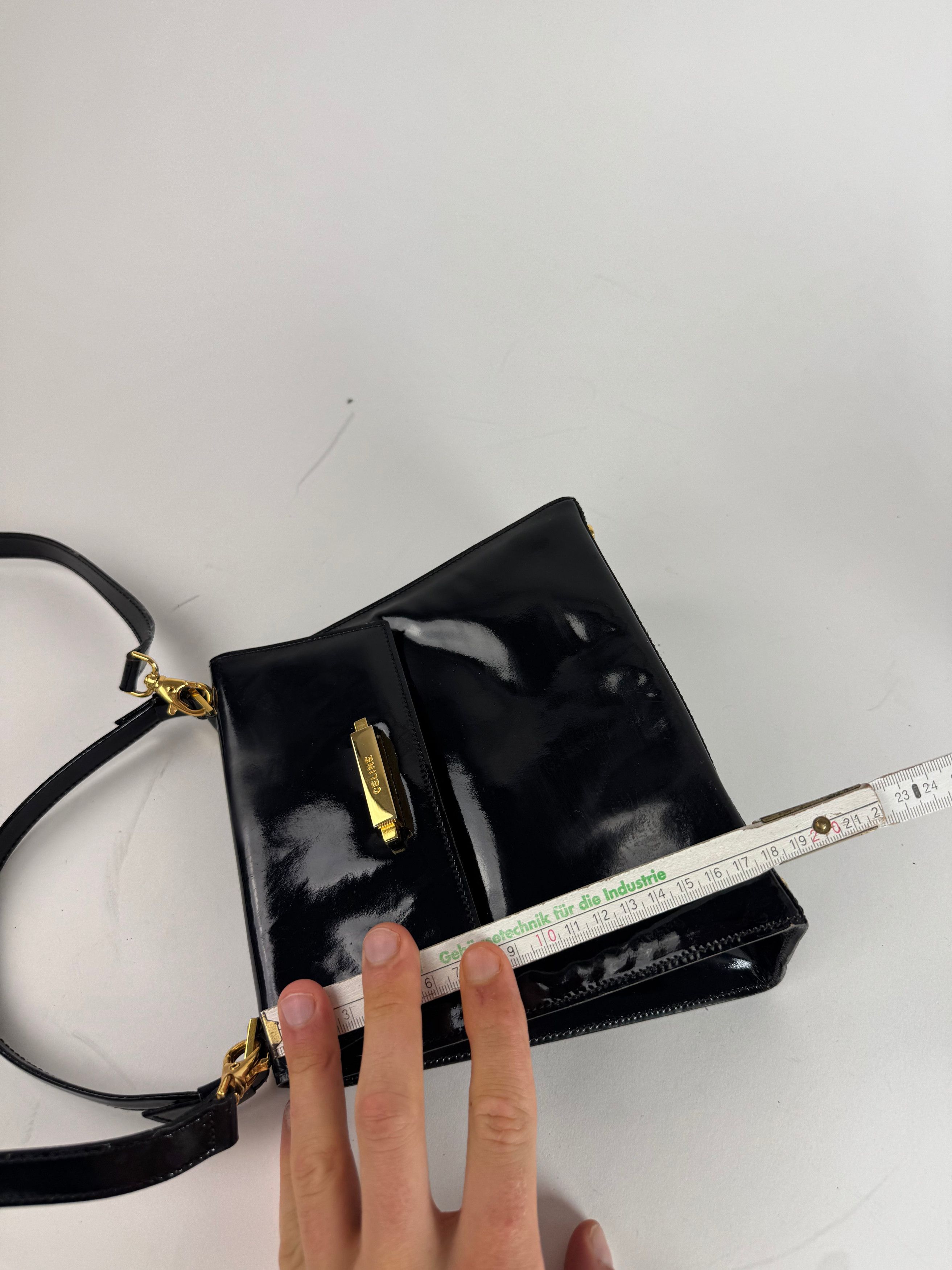 Celine Vintage Paris 2 Way Patent Leather Bag Black Size ONE SIZE - 10 Thumbnail