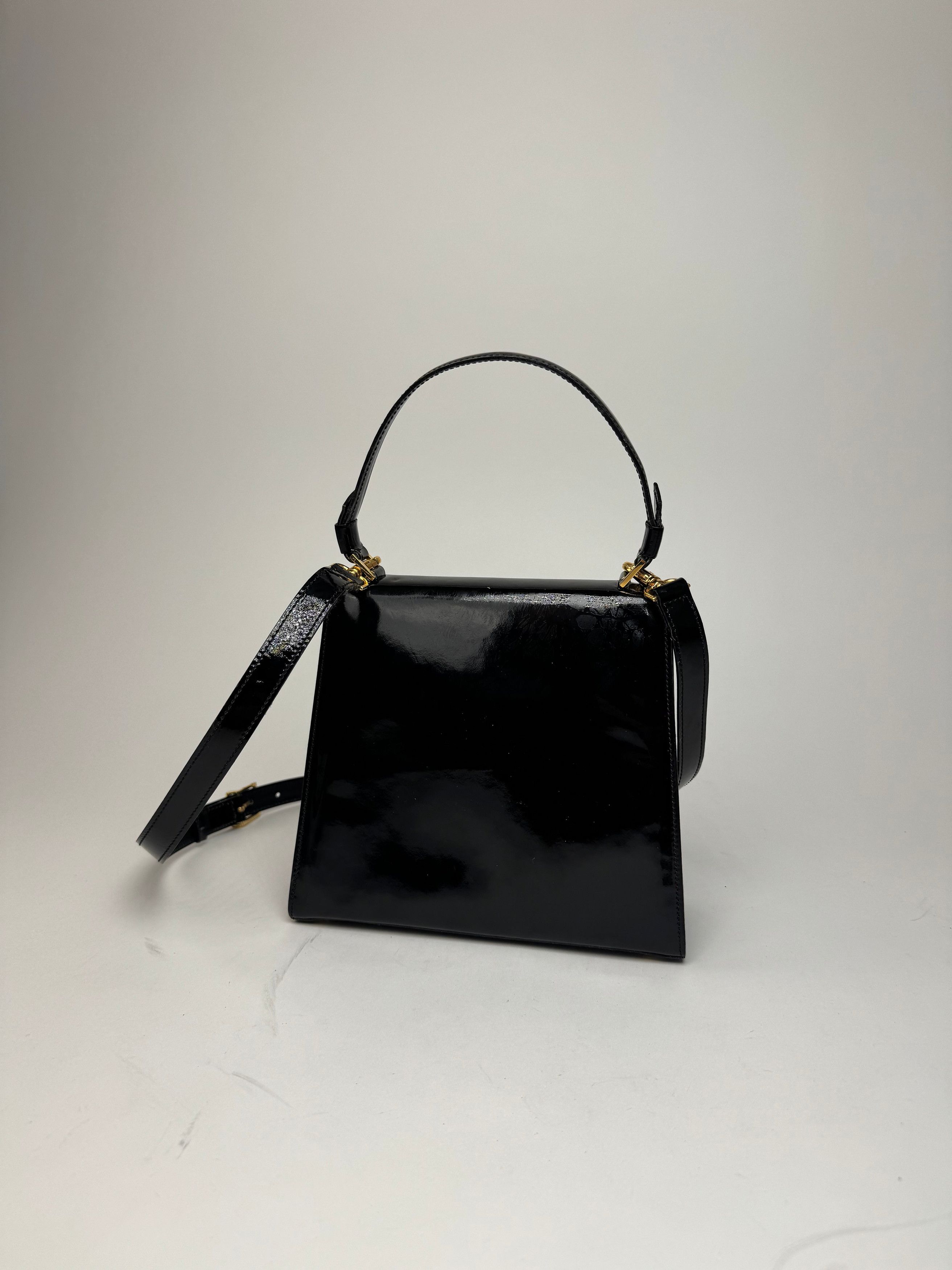 Celine Vintage Paris 2 Way Patent Leather Bag Black Size ONE SIZE - 5 Thumbnail